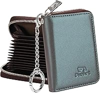 Vista 42 de FurArt Cartera con Cremallera para Mujeres, Cartera con Bloqueo RFID para Tarjetas de Crédito, Portador de Tarjetas de Presentación, Cartera Llavero