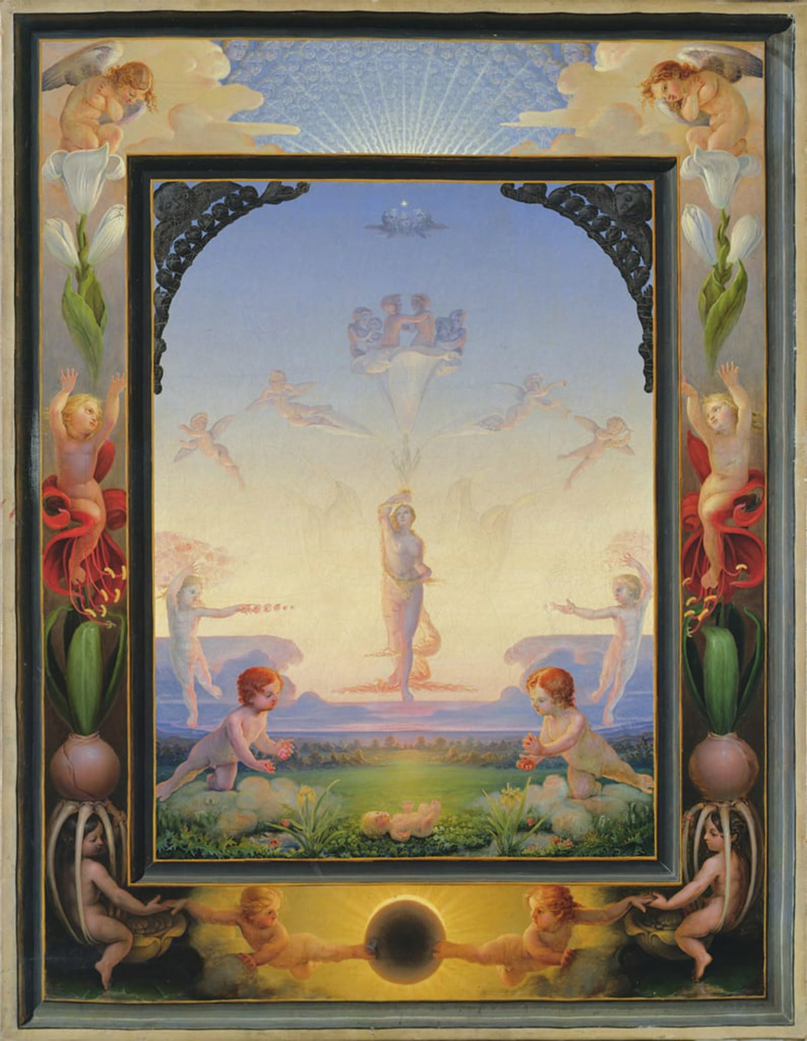 ARTXLXXBN Famous Art Print Poster Vintage Wall Art Morning by Philipp Otto Runge Canvas Art Poster for Home Decor 60x90cm