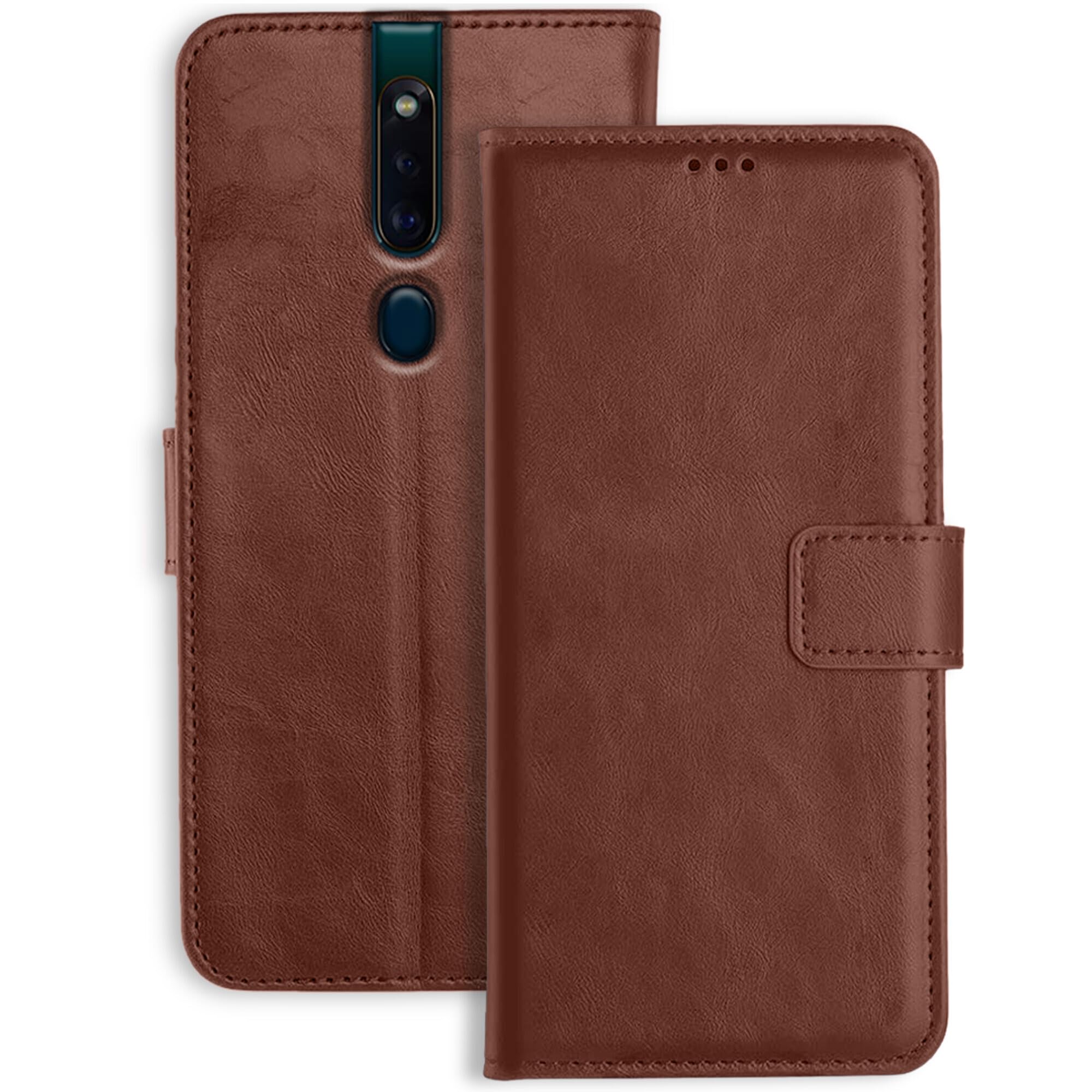 Orosky Oppo F11 Pro Flip Cover | Leather Finish | Inside Pockets & Stand | Shockproof Wallet Style Magnetic Closure Back Cover Case for Oppo F11 Pro (Brown) (B092JPZBZJ) Amazon Price History, Amazon Price Tracker