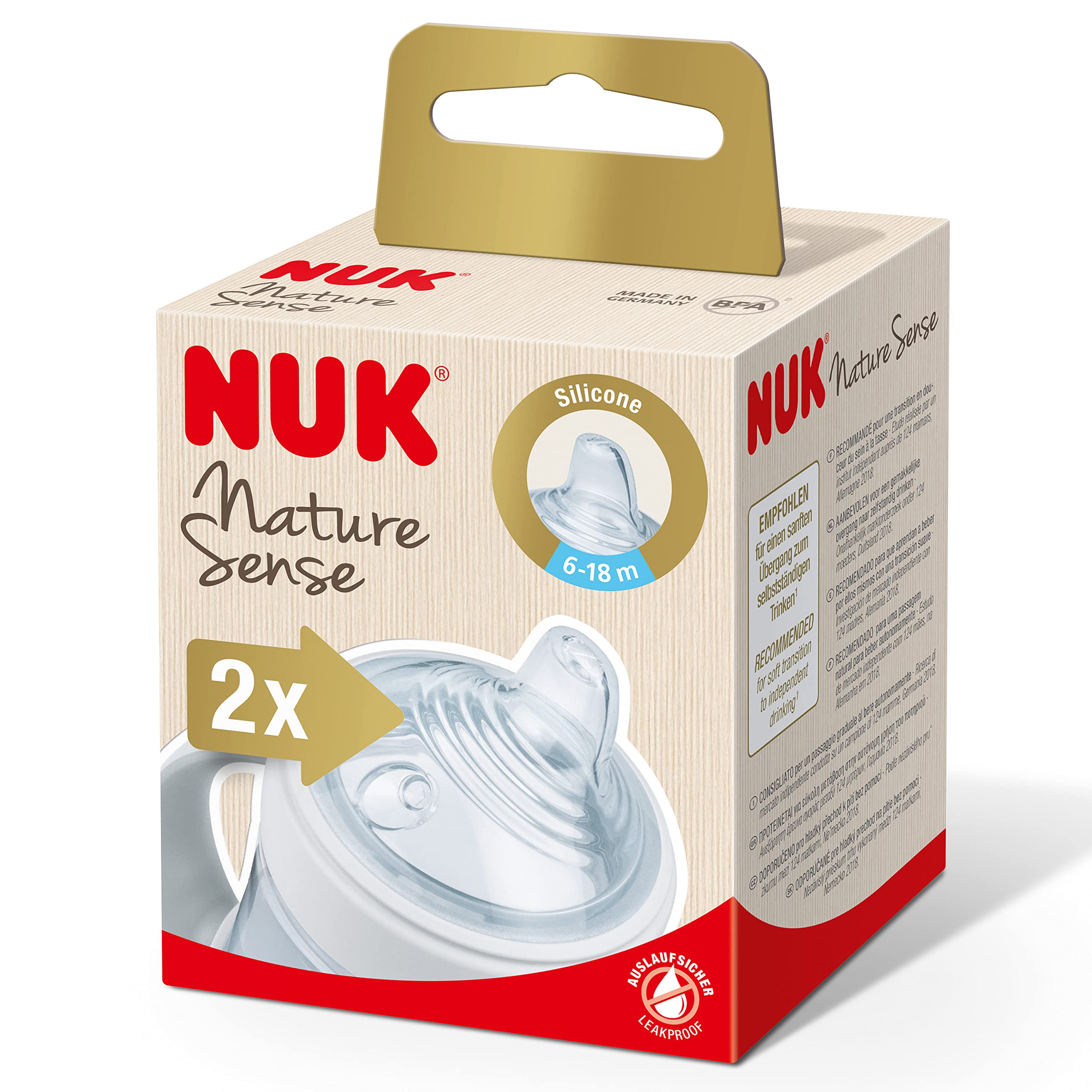 NUK Nature Sense Trinktülle, extra breit und weich, BPA frei, ab 6 Monate