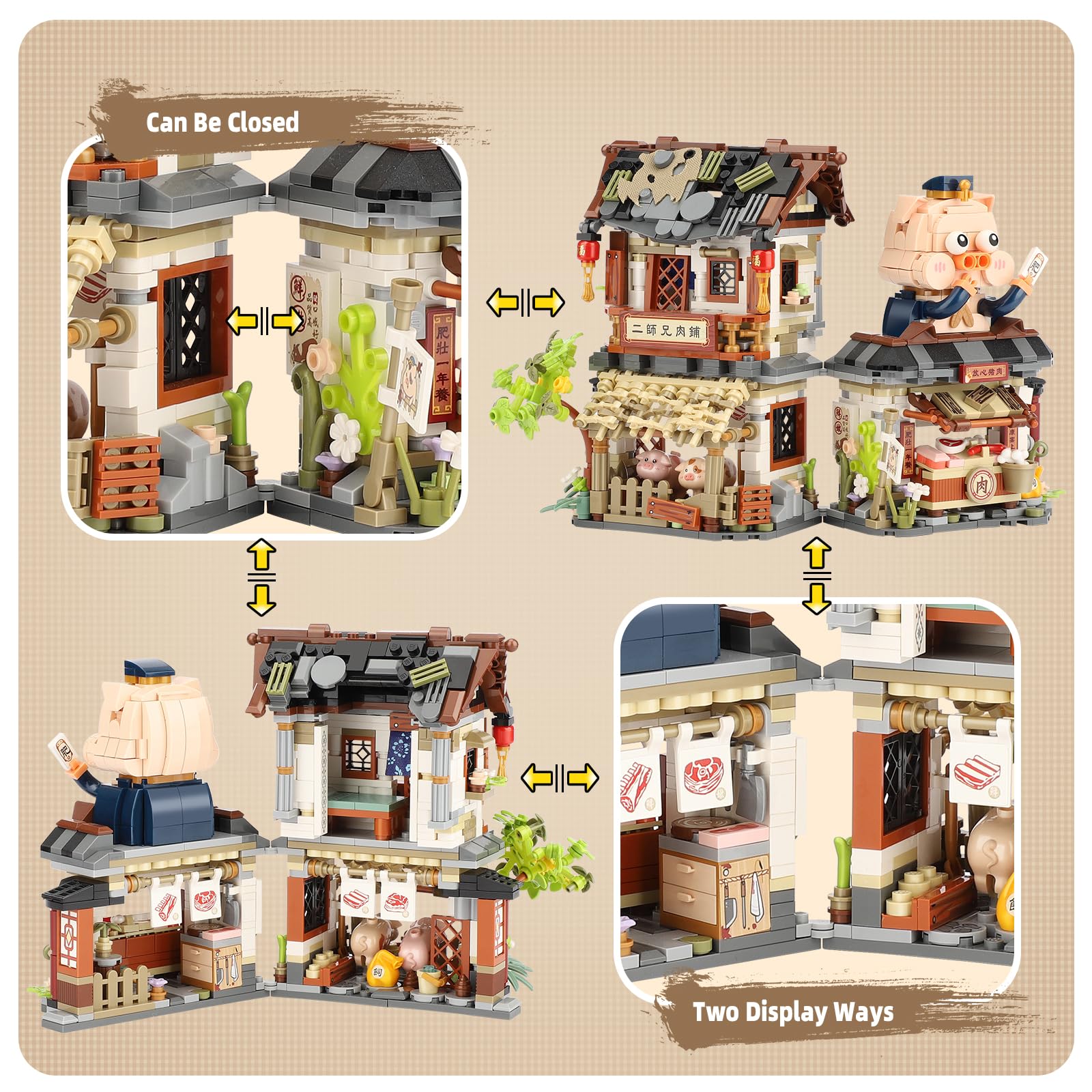 Amazon.com: Chinese Street View Butcher Shop Mini Building