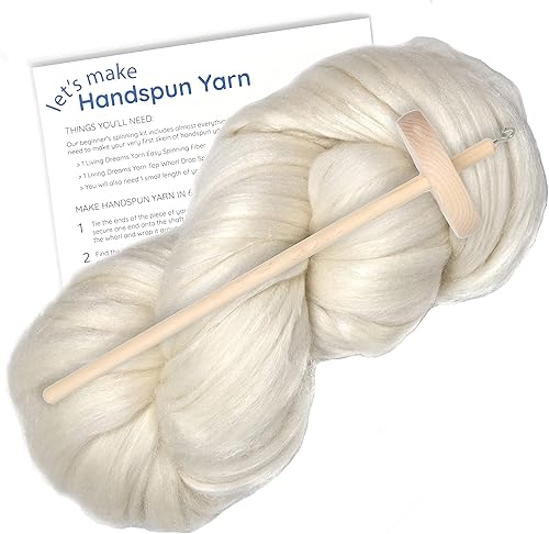 Miniatura 8 de Aprende a girar - Kit de Spinning para principiantes con husillo de caída y lápiz de mezcla de merinoseda Roving. Elige tu color y haz hilo! Color