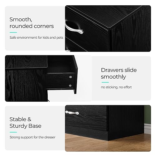 Miniatura 4 de LINSY HOME Cómoda beige para dormitorio, cómoda de 5 cajones con asas de metal, cómoda, cómoda alta para sala de estar, entrada y armario