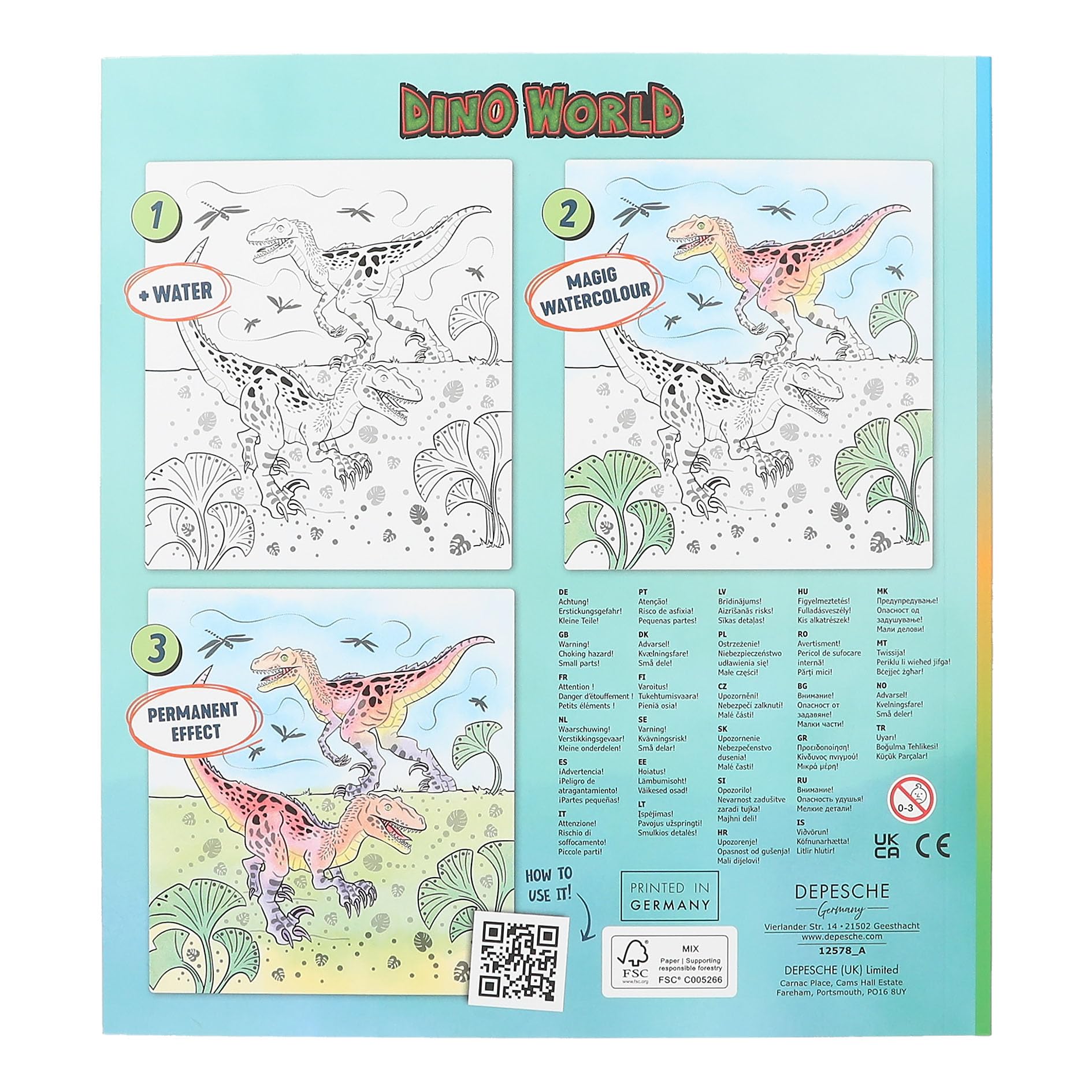 Livre Coloriage Livre De Coloriage Dino World Avec Feutres - Univers Sous-marin Et Créatures Marines à Découvrir Stylo Magique Encre Invisible