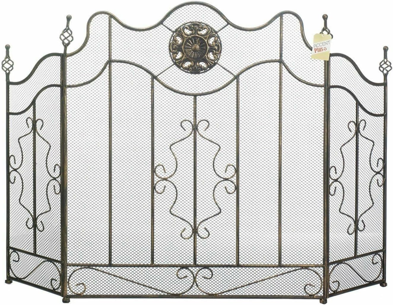 Fireplace Screens Fireplace Screen Victorian Black Gray Iron Mesh Fireplace Screen Flat Fireplace Screens Decorative Feito na China