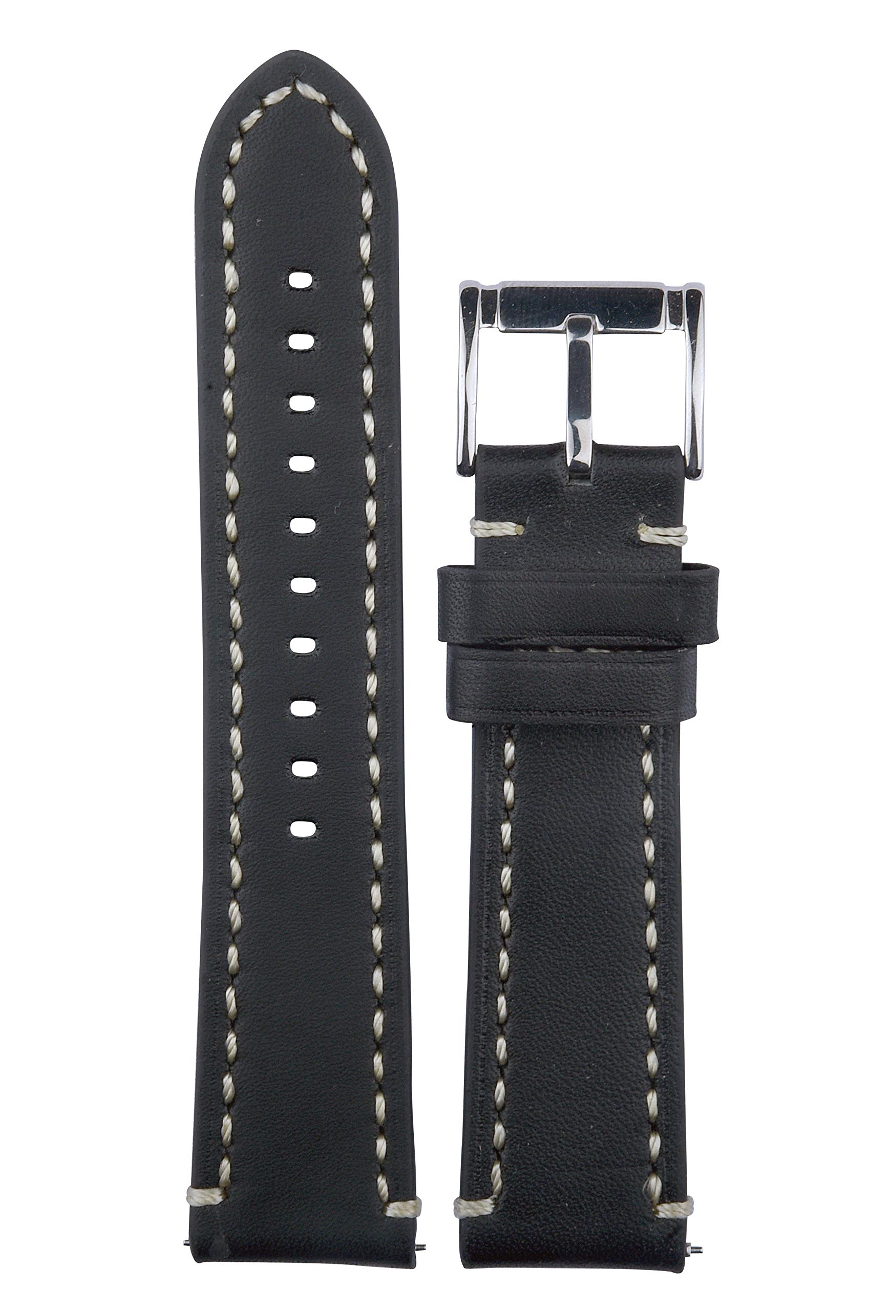 EXOR AMAZ M BLACK Colour leather watch strap 22MM With CUT EDGE finish of Genuine watch Leather strap/band for men and women (B08MV6DXJD) Amazon Price History, Amazon Price Tracker