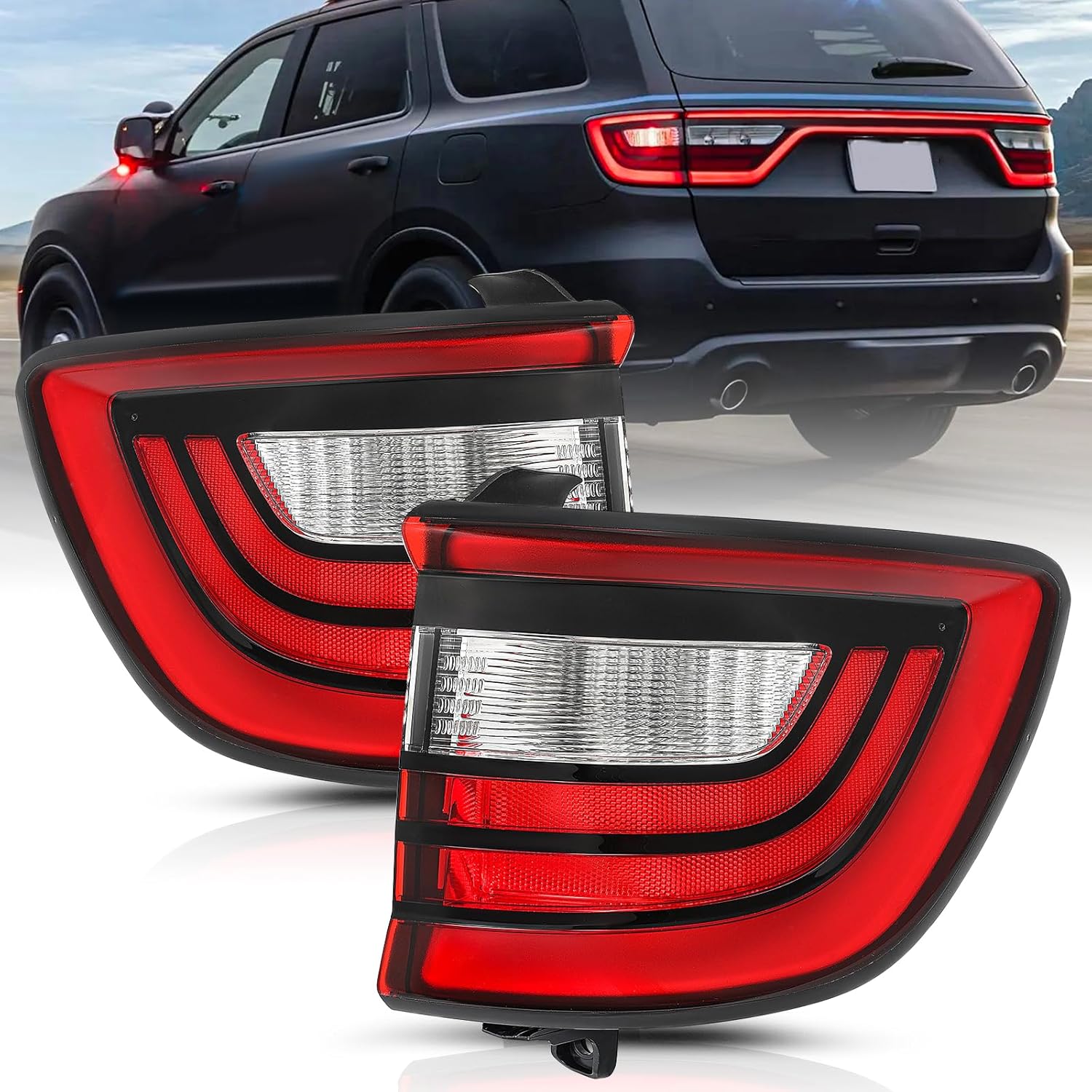 Tail Light Assembly Fit for 2011-2013 Dodge Durango, 11-13 Durango Outer Halogen Rear Tail Lamp Replacement Driver Side CH2804103 55079137AF
