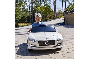 SEHOMY Kids Electric Car with Bentley White Licensed Ride On Toy for Toddlers
