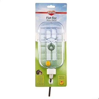 Kaytee Flat-Bac Water Bottle for Pet Guinea Pigs, Dwarf Rabbits, Rats, and Chinchillas, 16 oz