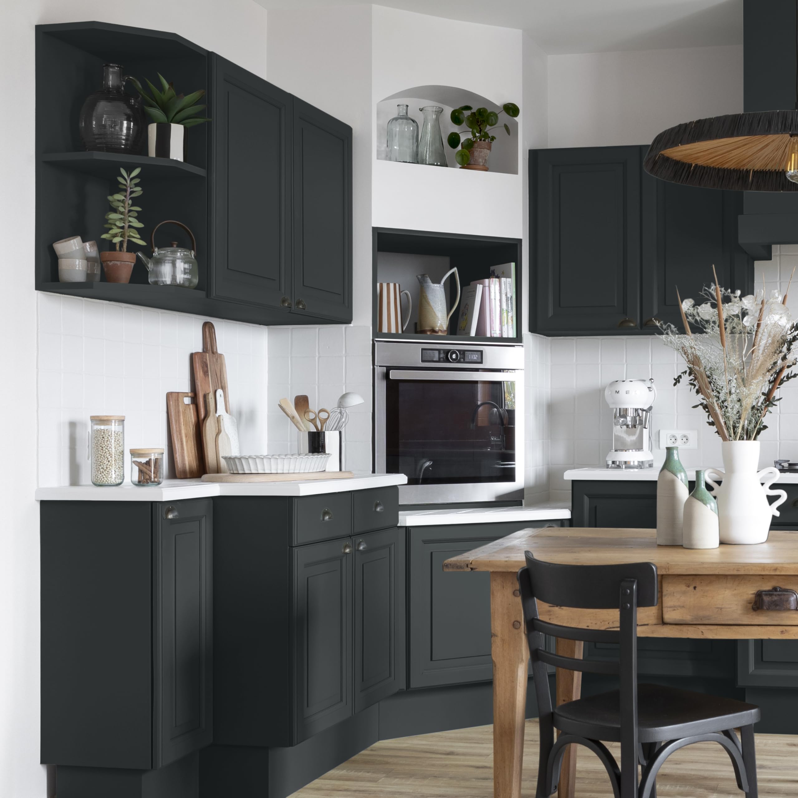 V33 Peinture de rénovation cuisine, Rénovation perfection Noir smoky mat 2L