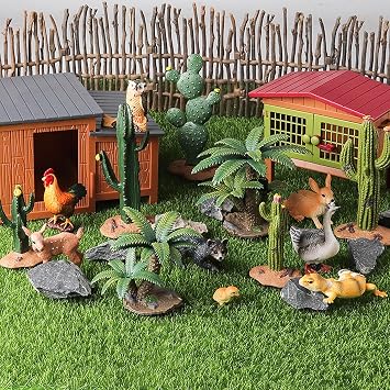 EOIVSH Desert Diorama Supplies with Cactus Kit and Model Palm Tree