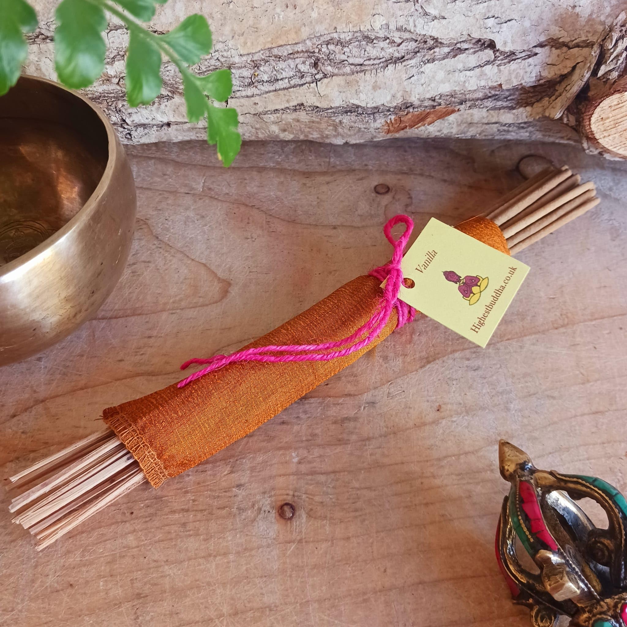 Buddha-Buddha Green Highest Buddha Incense Sticks, 25 Pack, Handmade, In Sari Wrap Eco Friendly (Vanilla)
