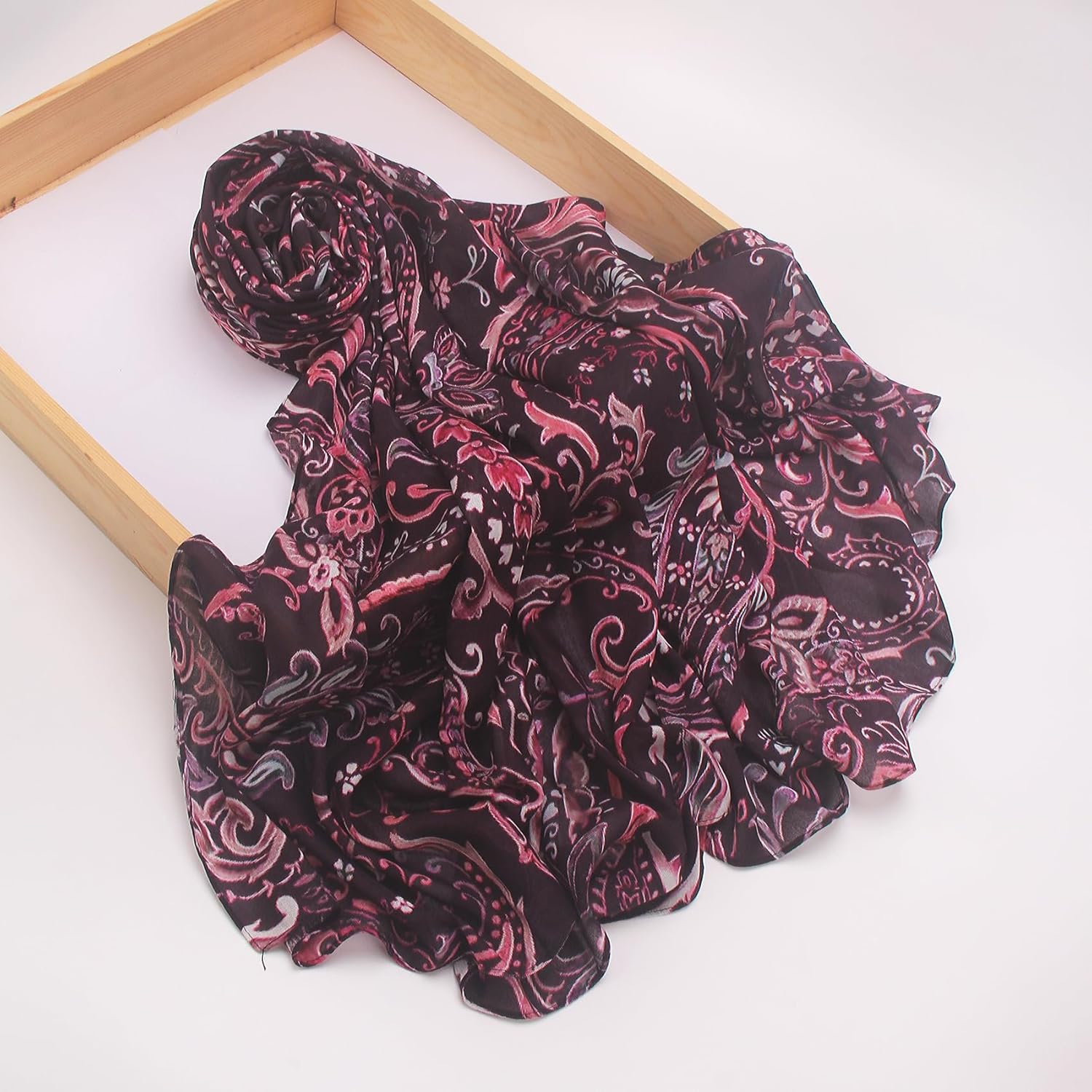 Fashion Printed Long Scarf Spring Fall Travel Head Wrap Shawl for Women,Lightweight Cotton feeling Hijab - Image 2