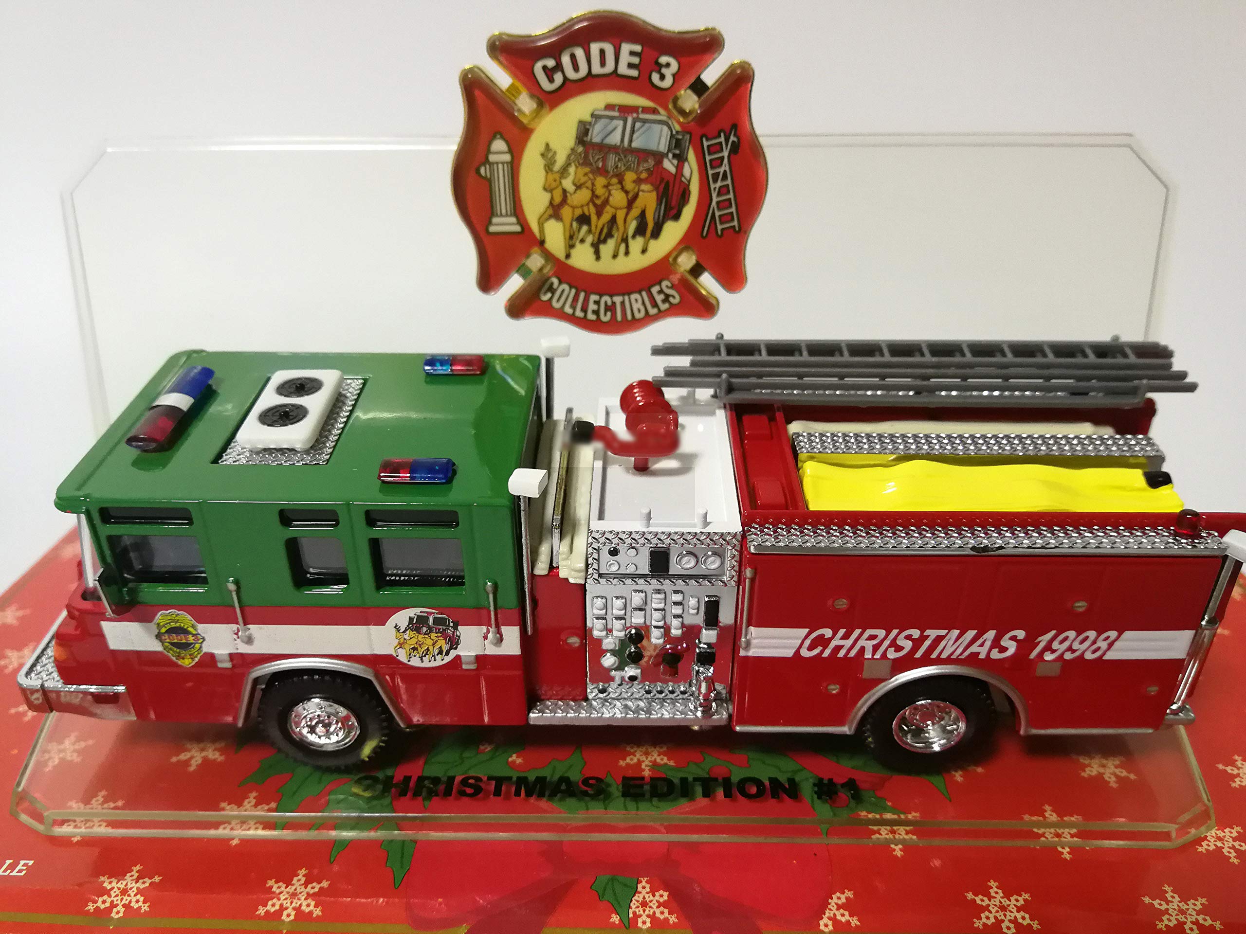 Amazon.com: Code 3 Christmas 1998 FIRE Engine 1/64 DIECAST Model