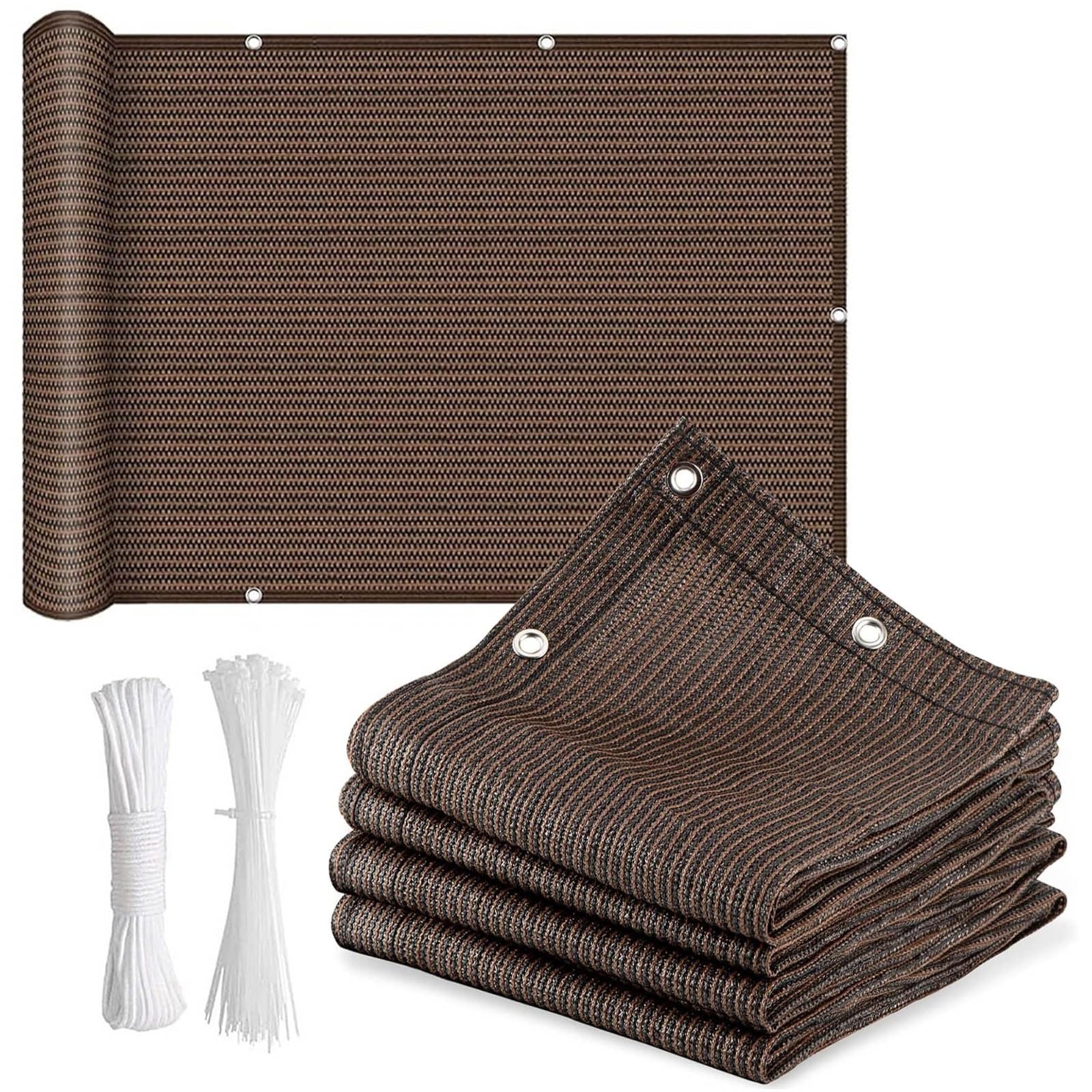 WQPMNYG Premium Outdoor Shade Net for Patios Backyards Pools & GardensBreathable WaterResistant Sunshade & Privacy Screen Rectangle Design (Brown 4x4m/13x13ft)