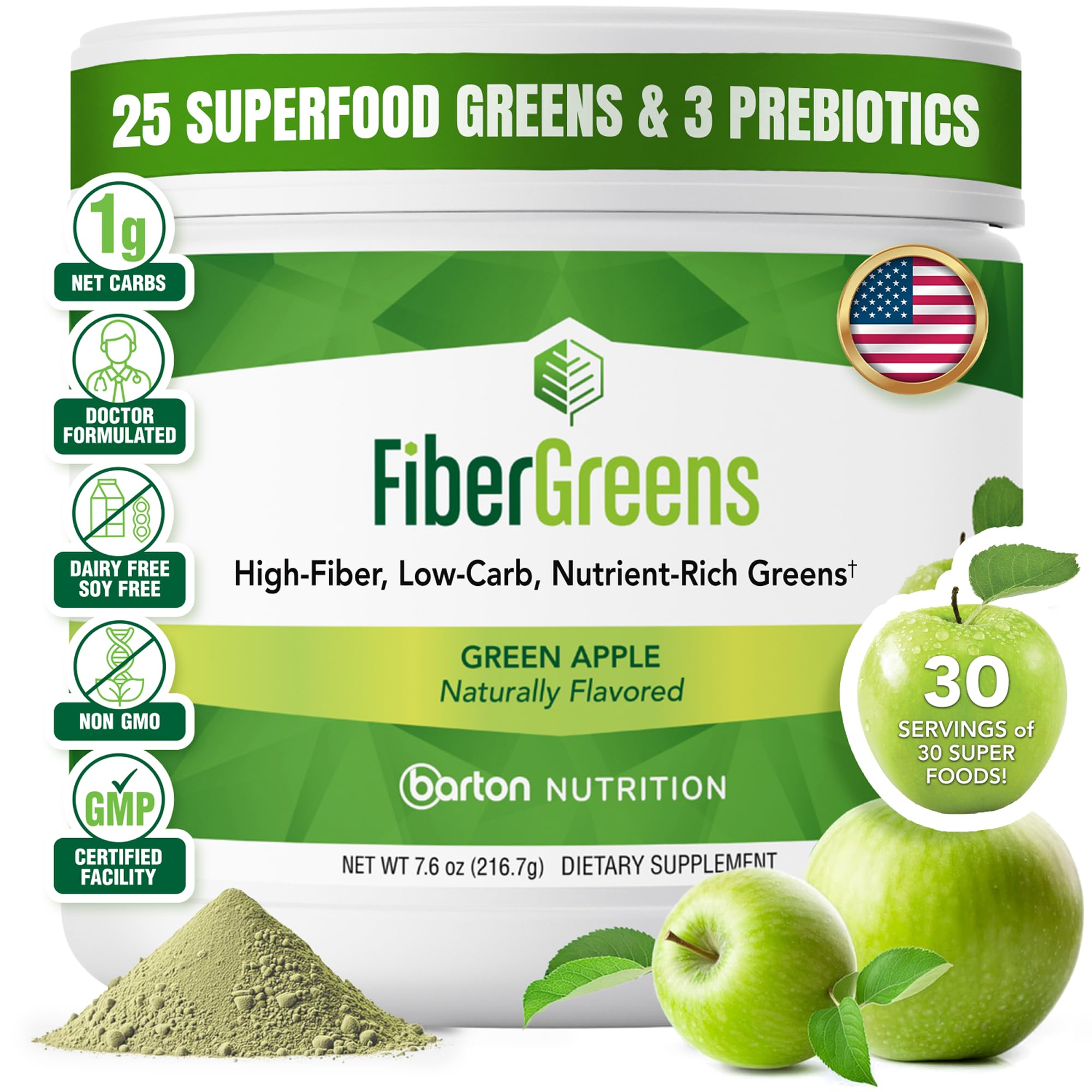 Amazon.com: Soluble Fiber Greens Powder with 30 Superfoods