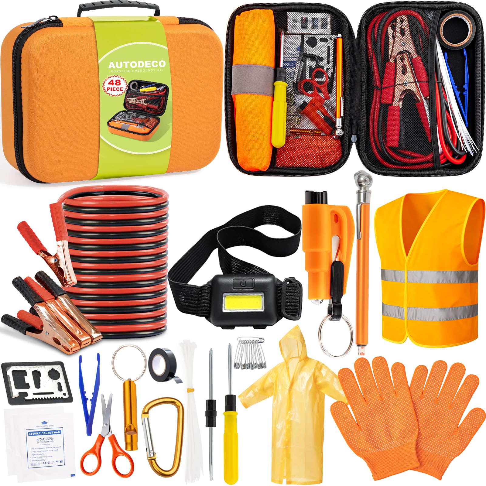 Kit de emergência de carro na estrada, kit de segurança de carro kits portáteis de carro