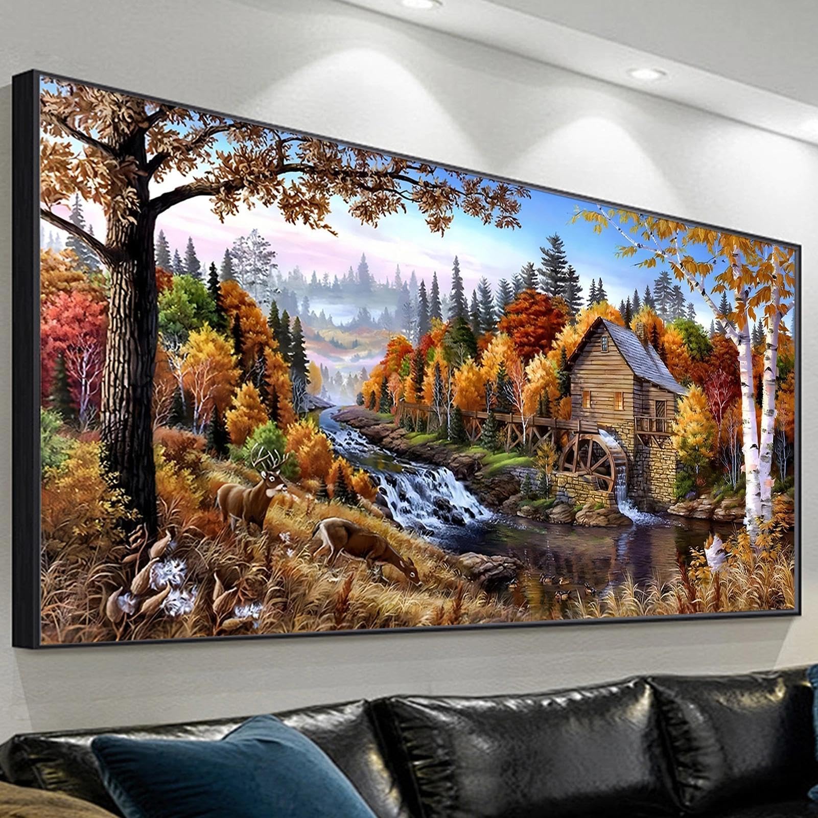 YALKIN Paint by Numbers Kits for Adults Painting by Number Kits On Canvas,Without Frame DIY Color Oil Painting Acrylic Paints,Home Wall Decor 16x35in/40x90cm - Image 3
