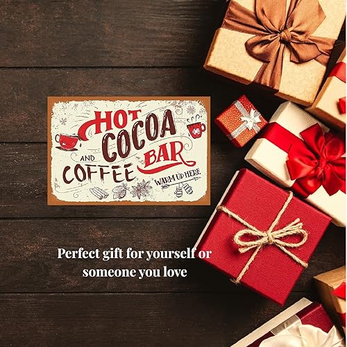 Miniatura 2 de Cartel de metal retro de hojalata para decoración de pared, café caliente y barra de cacao, para pub, restaurantes, cafetería, club, placa de pared
