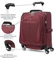 Vista 236 de Travelpro Maxlite 5 - Juego de 2 piezas de equipaje de mano de tela, expandibles con 4 ruedas giratorias, bolso blando para debajo del asiento, Negro