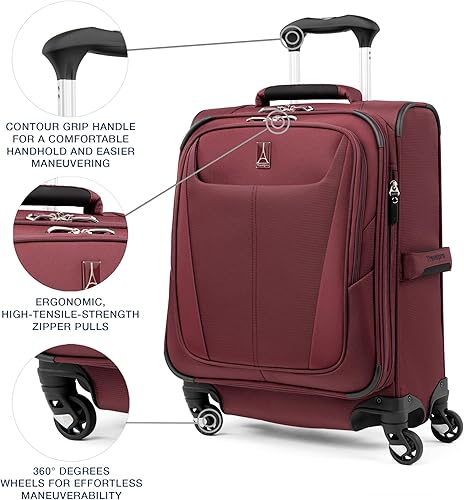 Miniatura 236 de Travelpro Maxlite 5 - Juego de 2 piezas de equipaje de mano de tela, expandibles con 4 ruedas giratorias, bolso blando para debajo del asiento, Negro