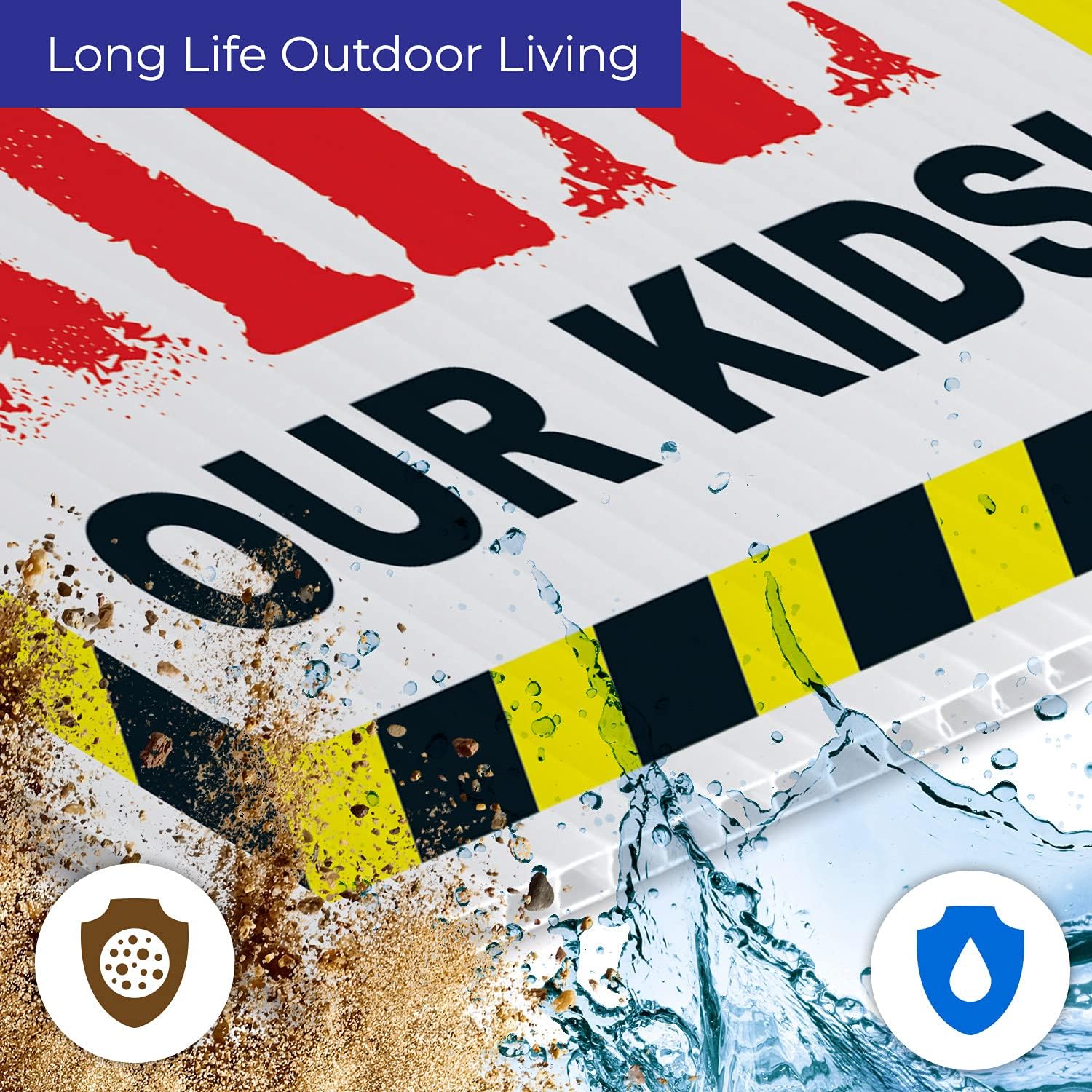 Slow Down Don't Kill Our Kids Sign, (2 Pack) Double Sided 12x18 Inches, Corrugated Plastic with Metal H Stake, Made in USA