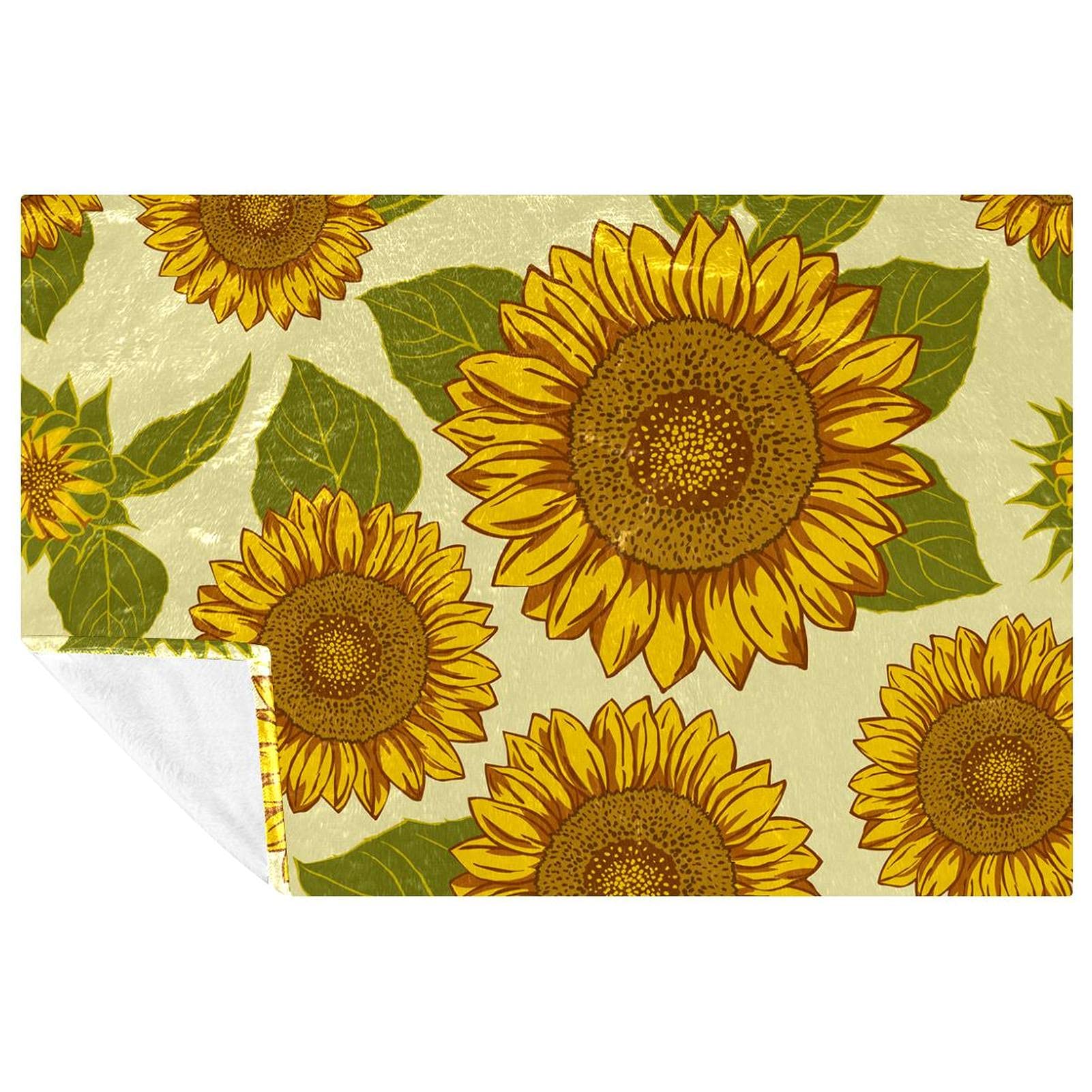 Couverture hélianthus 150x100 chaude et thermorégulatrice pour lit et camping