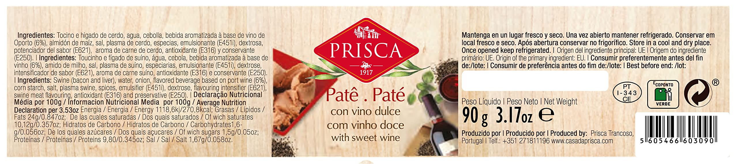 Surtido de Patés 6×90g con Vino de Oporto, Jamón y Queso de Cabra