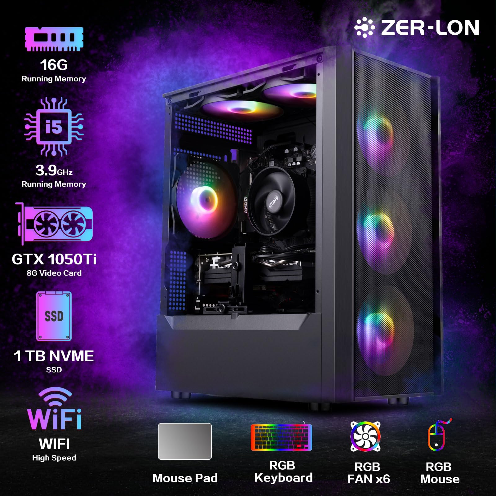 Amazon.co.jp: ZER-LON ゲーミングPC デスクトップコンピューター