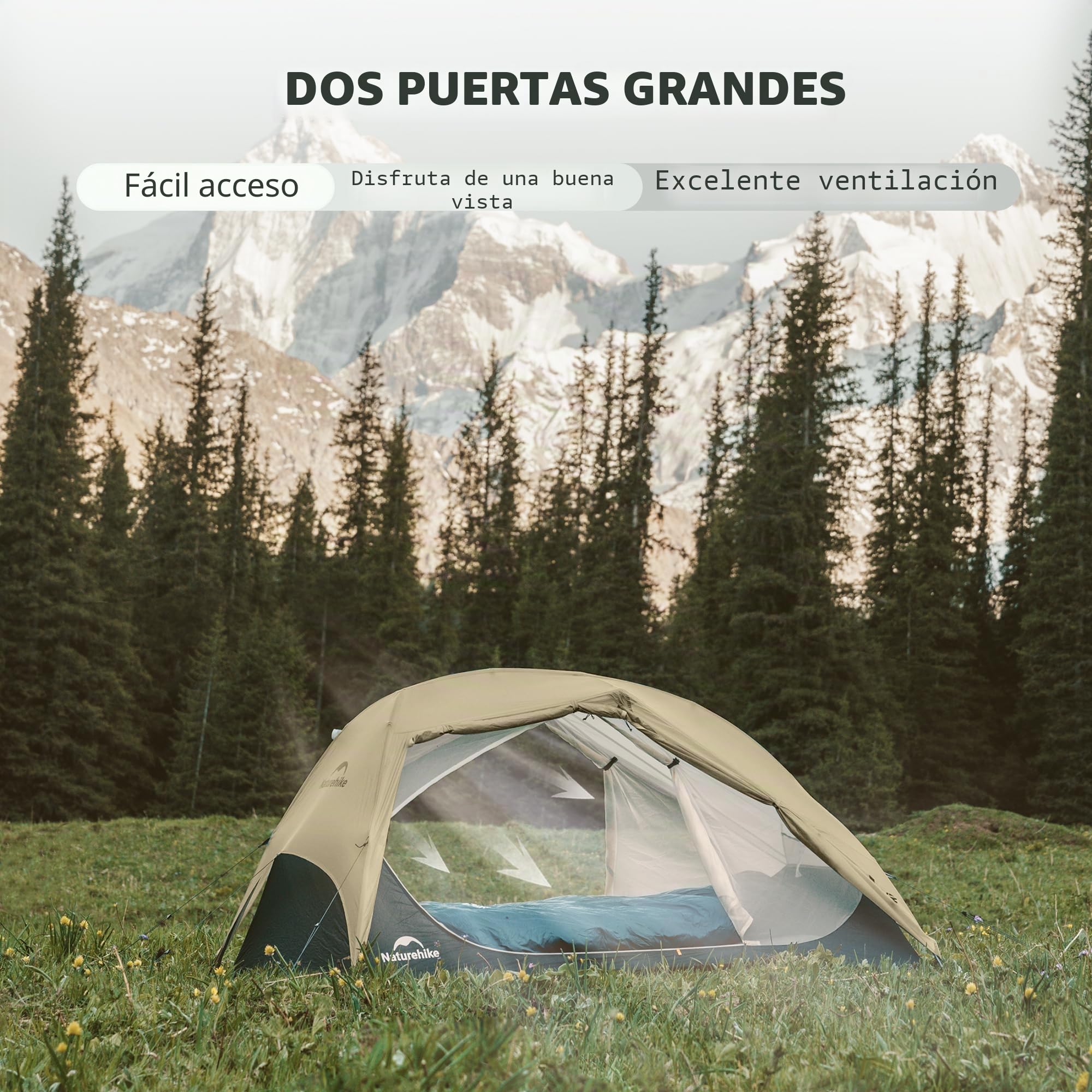 Naturehike Star River UL Tienda de Campaña Compacta 2 Personas Ultraligera Tienda de Campaña de Doble Capa Impermeable a Prueba de Lluvia para Senderismo al Aire Libre Festivales