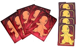 Pokemon Card Sleeves - Obsidian Flames - Charmander Elite Trainer - 65 Sleeves + 4 Cardboard dividers