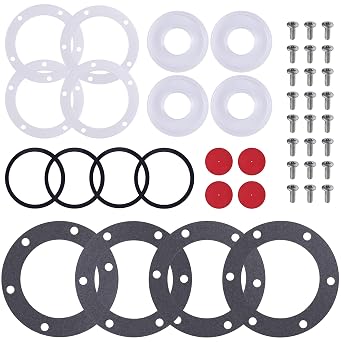 4 Pack 3595999 Hub Cap Window Cover Kit for 3434024 Hub Caps 359-5999 Hubcap Oil Window with Plugs and Gaskets Replace for Stemco 343-4024