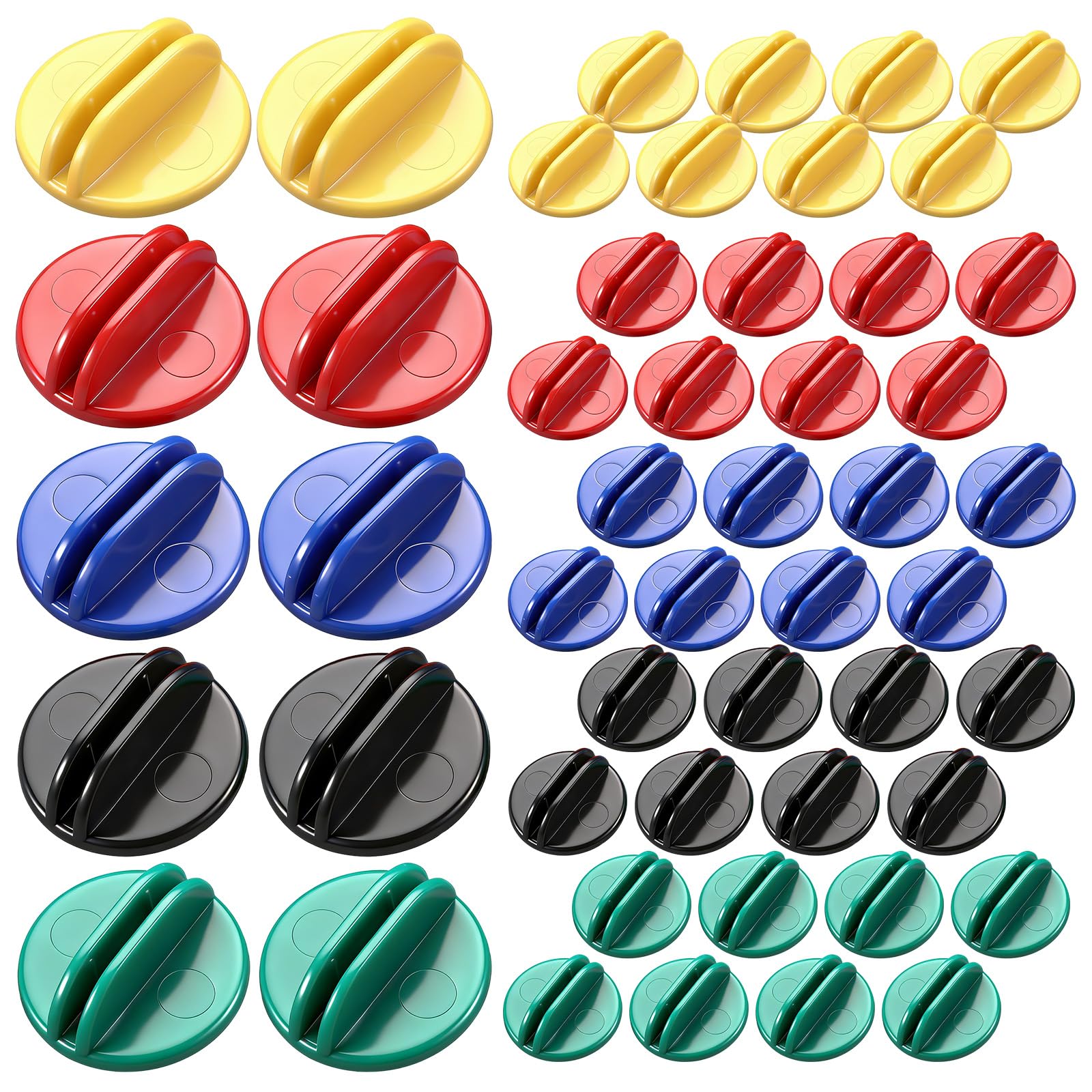 Yinkin 50 Pcs Mini Plastic Card Stands 1 Inch Round Base Clips,Multicolor