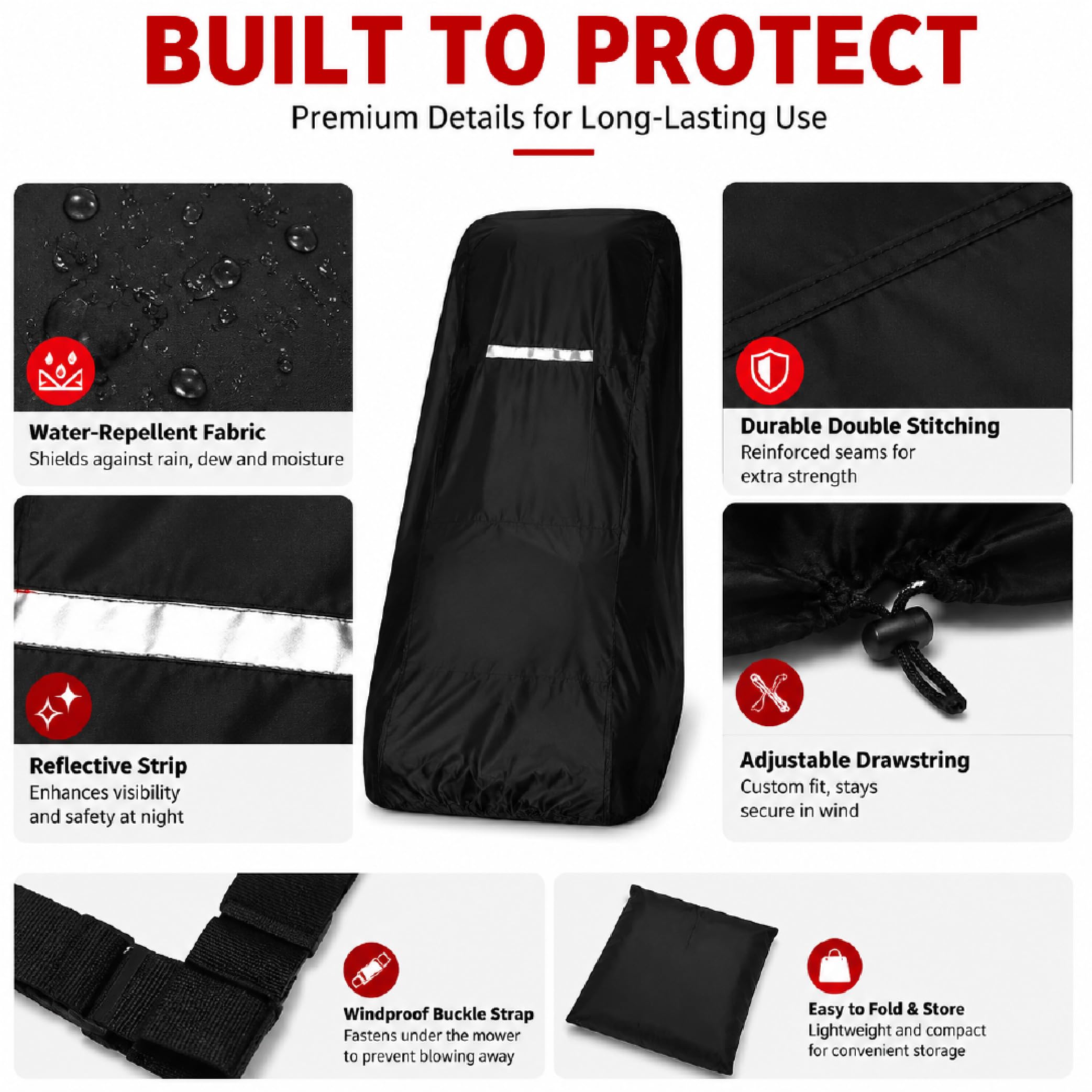 Protector Desbrozadora para Einhell GC PM 46/2 S HW, Oxford Impermeable Cordón Ajustable, Resistente al Viento y Sol