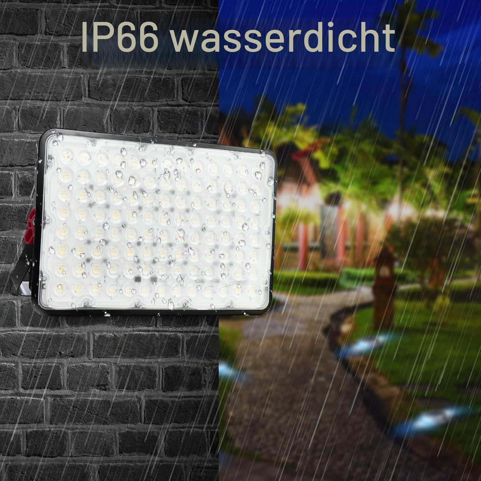 LED Strahler Außen 400W, 2 Stück 40000LM Led Aussenstrahler 6500K Kaltweiß LeD Scheinwerfer IP66 Wasserdicht Baustrahler Leds Flutlicht für Garten Garage Sportplatz Hof Flur