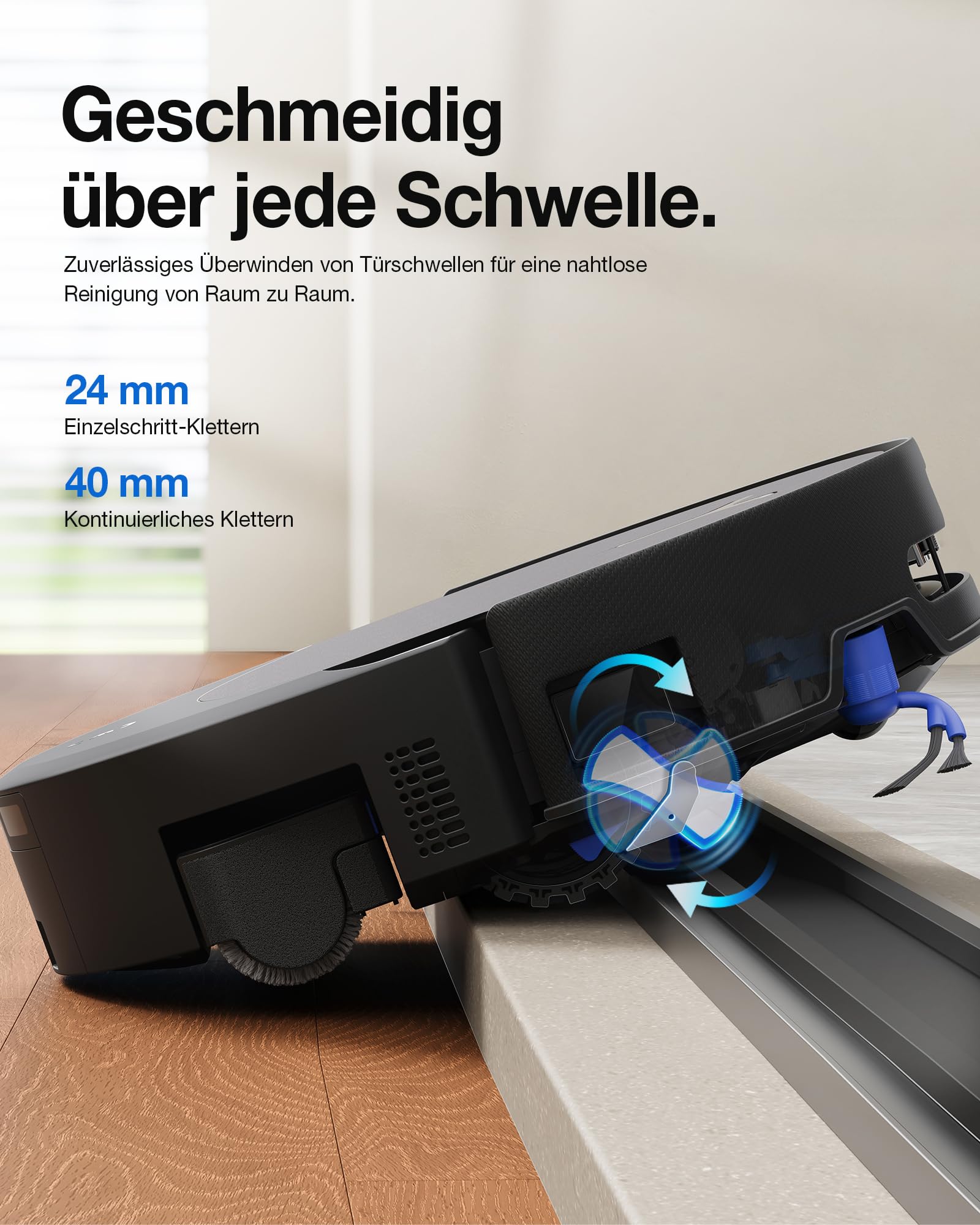 ECOVACS DEEBOT T90 PRO Omni Saugroboter mit Wischfunktion, Roboterstaubsauger 30.000 Pa, Schnellladen mit PowerBoost, OZMO Roller 3.0 mit TruEdge, automatische Dosierung der Reinigungslösung, Schwarz