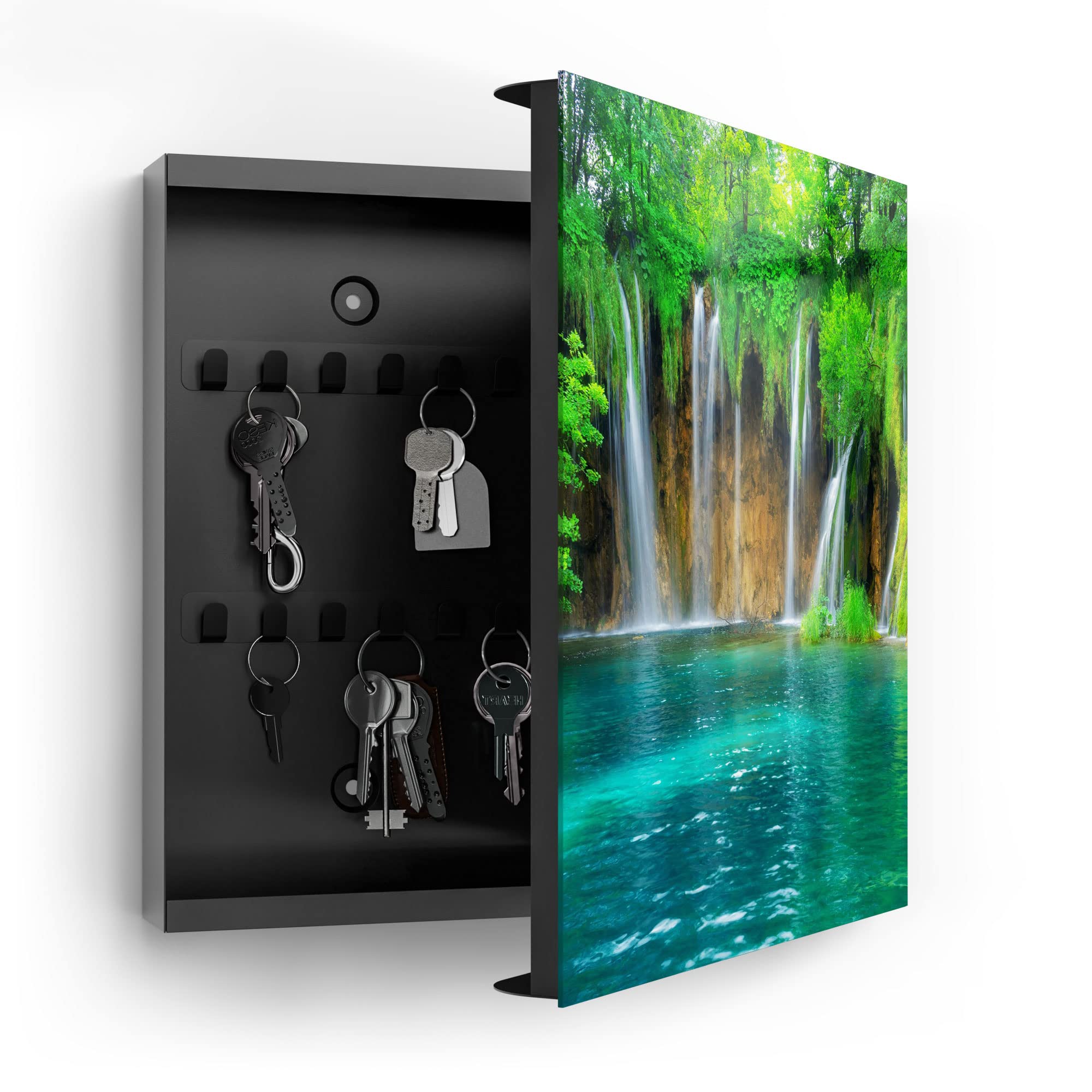 led weihnachtsbild Wandbild mit Beleuchtung Leinwand 2 Weihnachtsmarkt Timer 30x40 cm Glasdekorfolie in Frost Optik