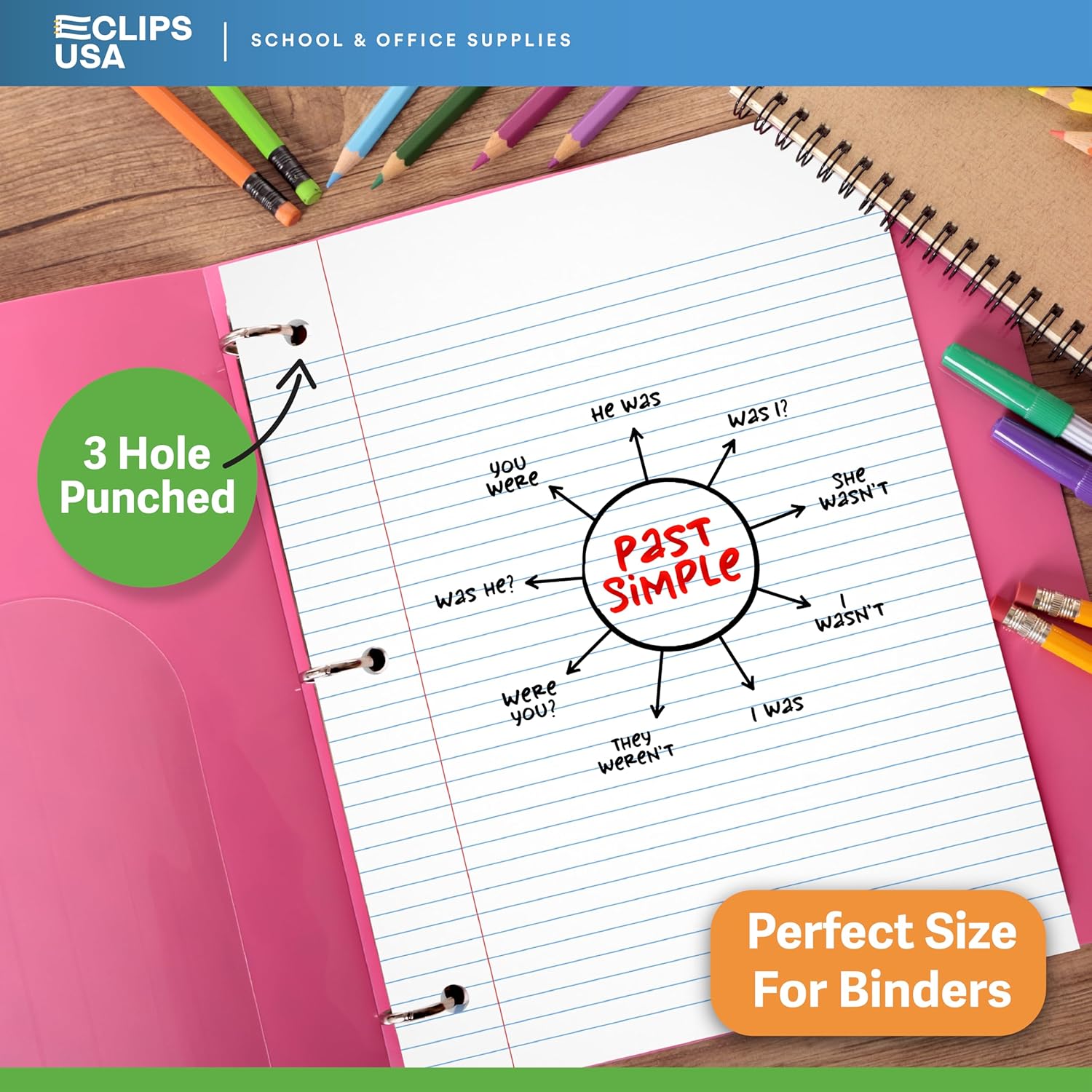 Loose Leaf Paper College Ruled Notebook Paper College Ruled Lined Writing Filler Paper 10.5” x 8” 1800 Sheets 150 Sheets Per Pack 60 gsm (12 Pack)