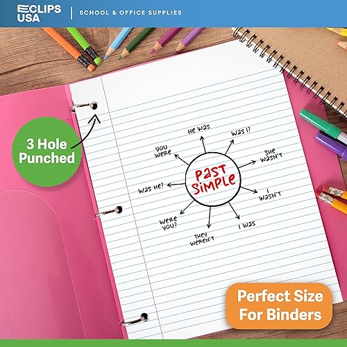 Miniatura 5 de Papel para cuaderno, papel de hojas sueltas, papel rayado universitario, 10.5 x 8 pulgadas, papel de relleno, 1.98 ozm, 150 hojas por paquete, 450