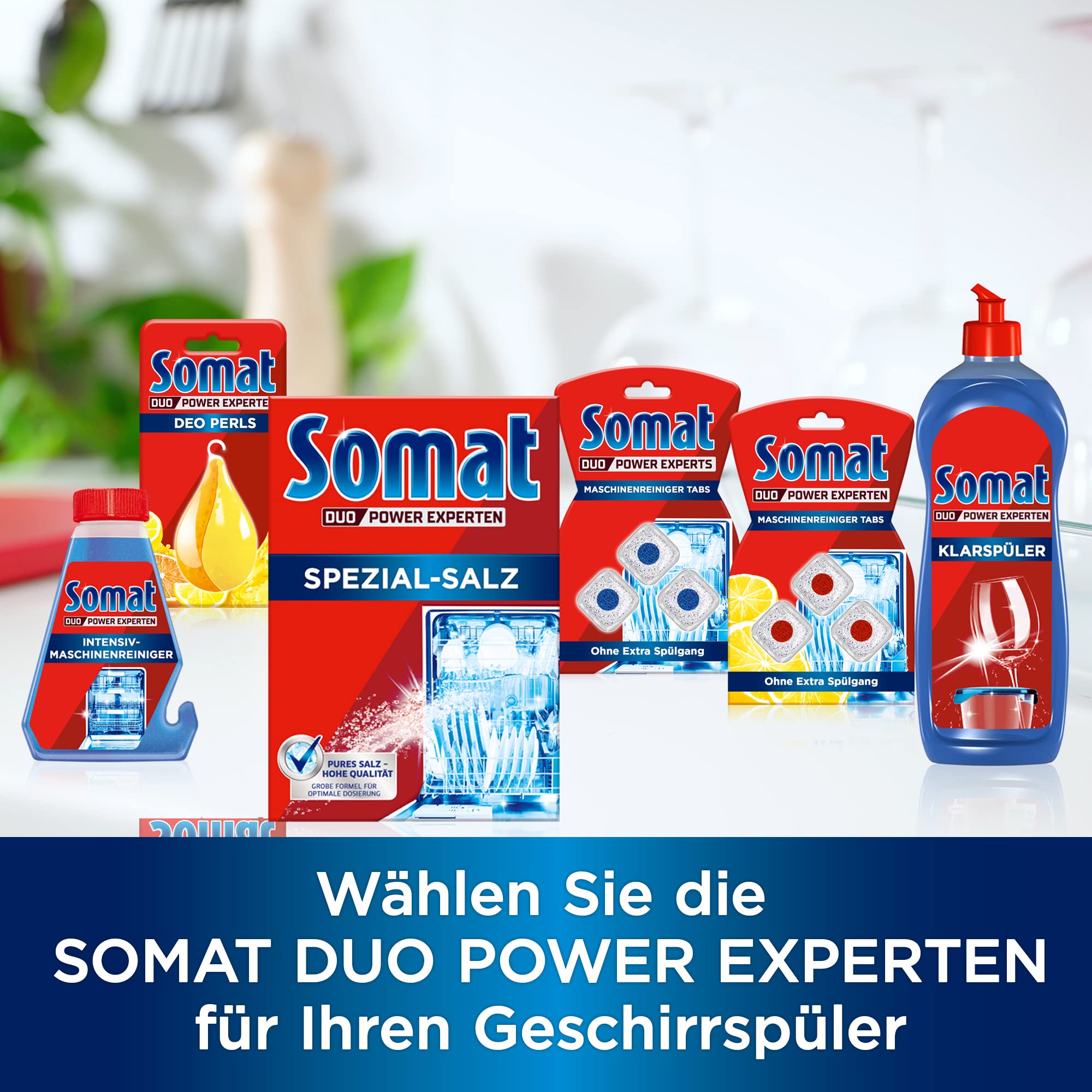 Somat Specjalna sól (1,2 kg), sól do mycia w zmywarce do naczyń do miękkiej wody, zmiękczacz wody do zmywarki działa przeciwko osadzaniu się kamienia dla uzyskania błyszczących rezultatów