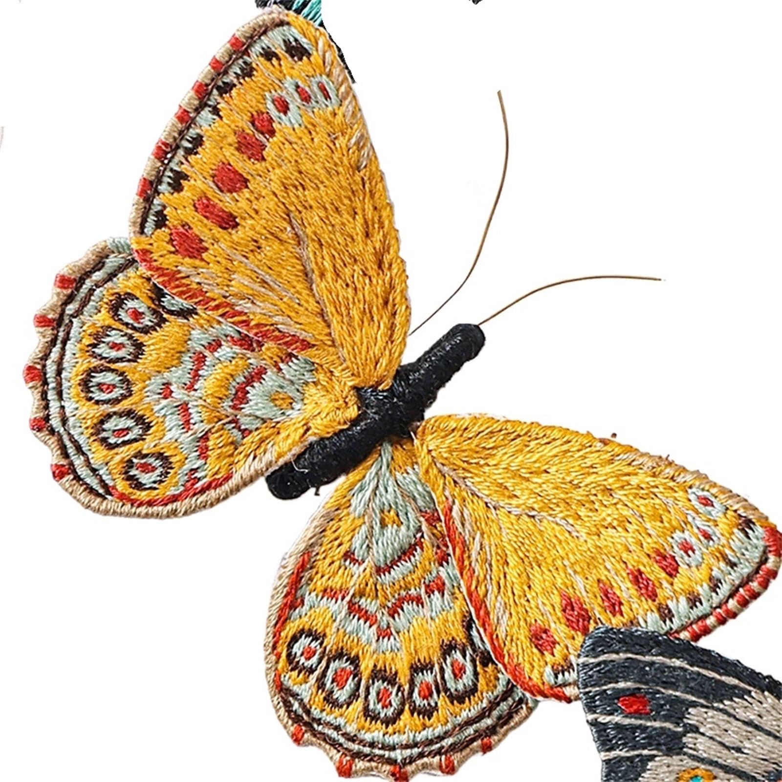LKLNKVL embroidery, Embroidery Kit， Beginner Butterfly Kits with Hoop DIY Hand Brooch Kit(Embroidery Kit G)