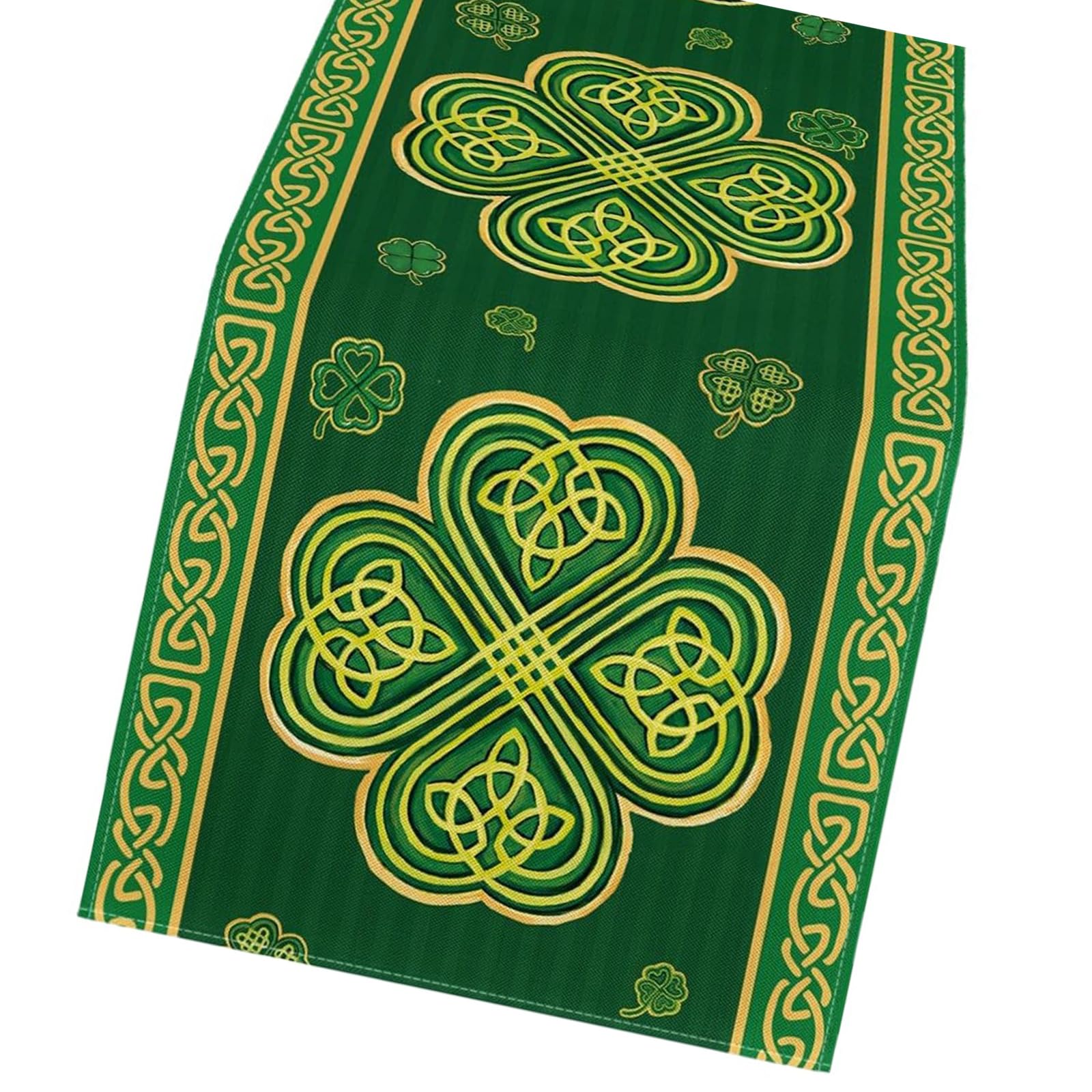 Seasonal Table Runner with Green Theme for Special Occasion Sturdy Fabric Build Celebratory Dining Decoration