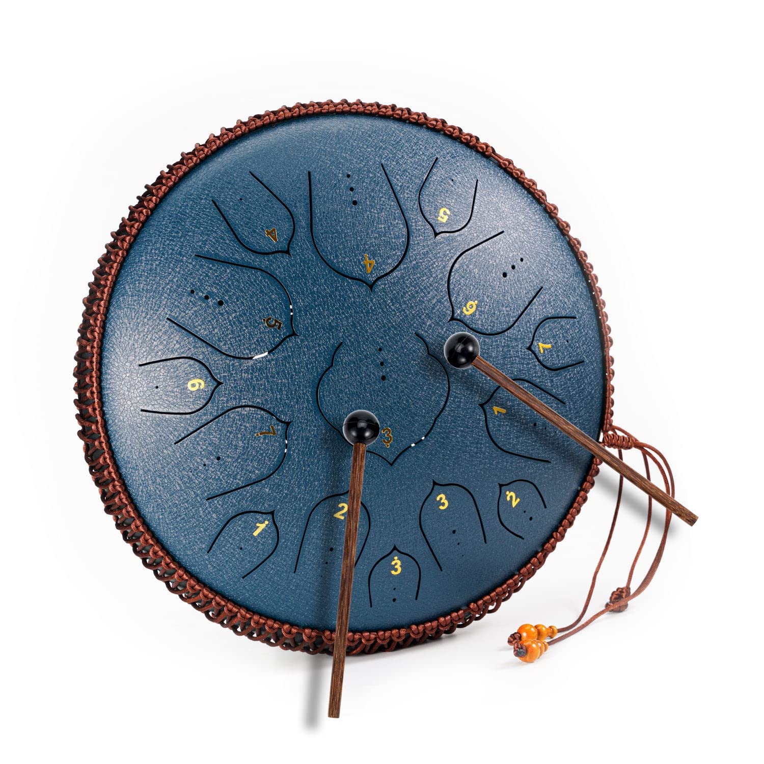 Steel Tongue Drum- ChunFeng 15 Notes 14 Inch Tongue Drum Instrument-Steel Drums For Adults-Hand Pan Drums With Music Book,Handpan Tongue Drum Mallets and Carry Bag,D Major(Navy)