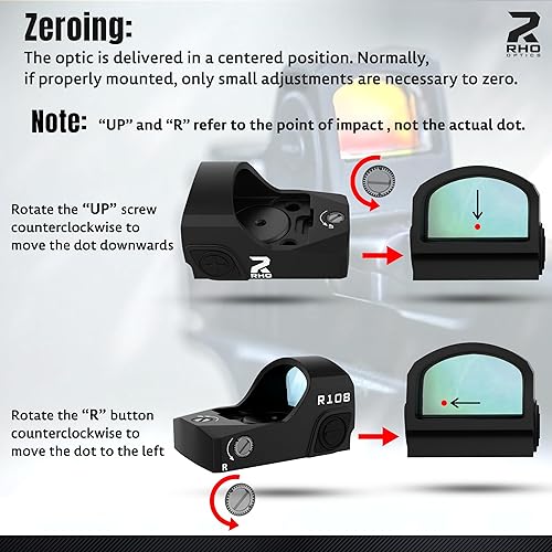 Miniatura 8 de RHO Optics R108 - Mira de punto rojo para pistola, pistola, escopeta y rifle - Corte de pistola RMR - Retícula de 3 MOA, sacudido despierto, rojo