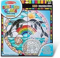 Vista 1 de Melissa & Doug Stained Glass Made Easy Craft Kit: Dolphins - 180+ Stickers