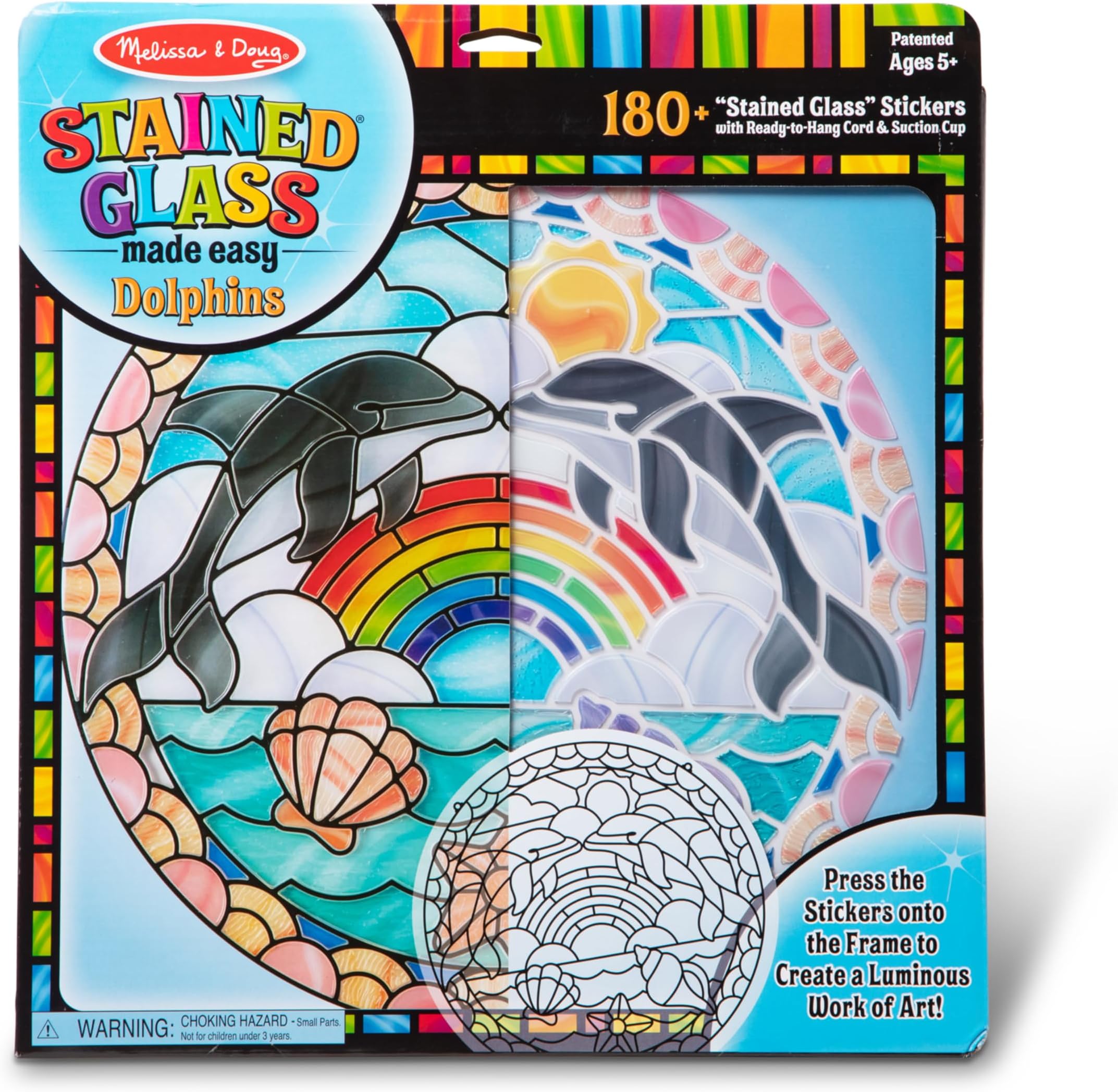 Stained Glass Made Easy Craft Kit: Dolphins - 180+ Stickers