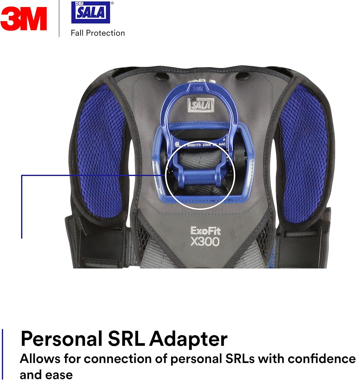 3M 113052 DBI-SALA ExoFit X300 Comfort Vest Positioning Safety Harness Fall Protection, OSHA, ANSI, General Industry, Aluminum Back and Hip D-Ring, Auto-Locking Quick Connect Leg and Chest Buckles, L