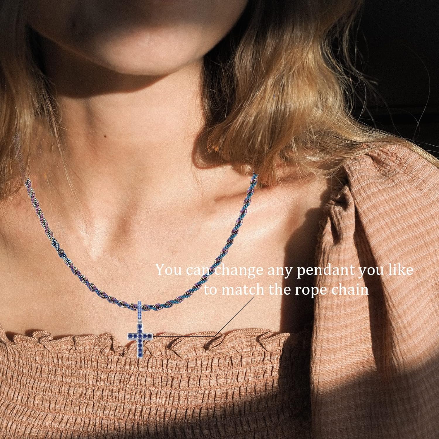 TOPGRILLZ 3MM Rainbow Twist Rope Chain Necklace Polished Stainless Steel Solid Colorful Thin Necklace Choker For Men Women - Image 3