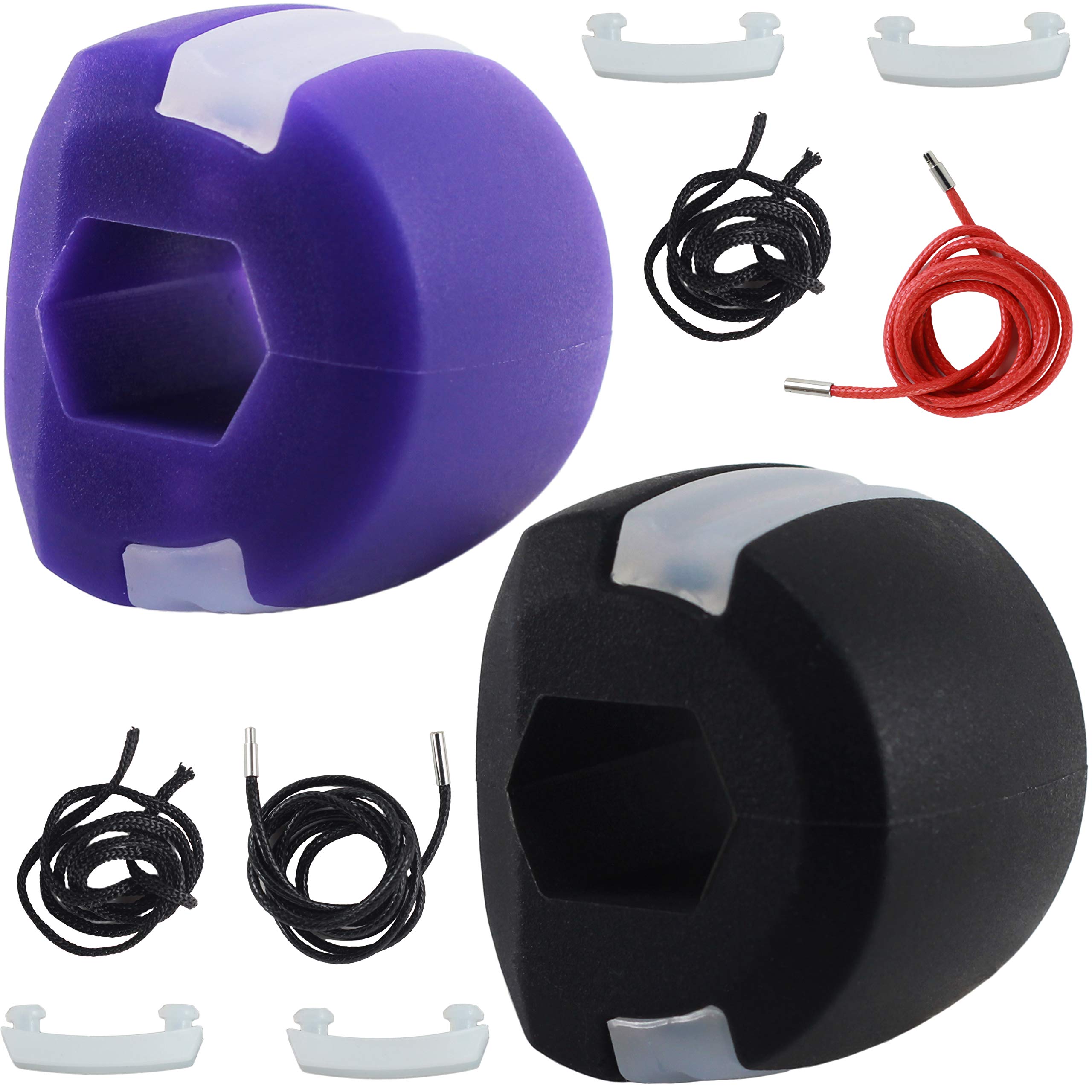 Jawline Exerciser for Men & Women 2 Pack - Face, Neck & Jaw Exerciser - Define Your Jawline, Slim and Tone Your Face, Look Younger and Healthier - Helps Reduce Stress and Cravings - Facial Exerciser - Purple & Black