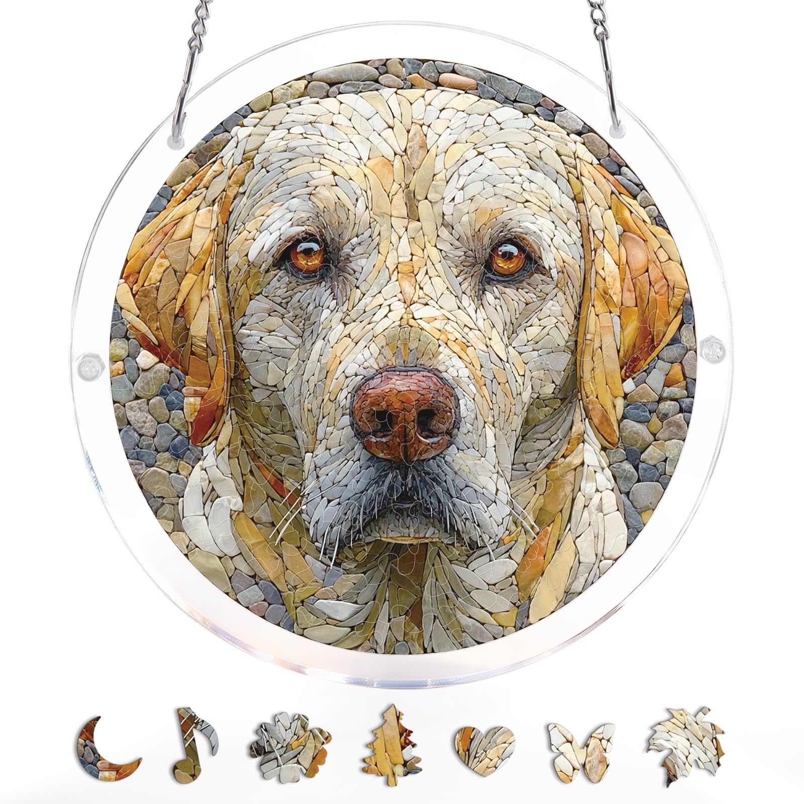 Acrylic Puzzle Window Hanging, Colorful Starry Moon Cat Sun Catchers Panel SunCatchers 83 Pieces Puzzles Decor for Birthday Women, Men, Wife, Aunt, and Mom 7.36 in — view 12